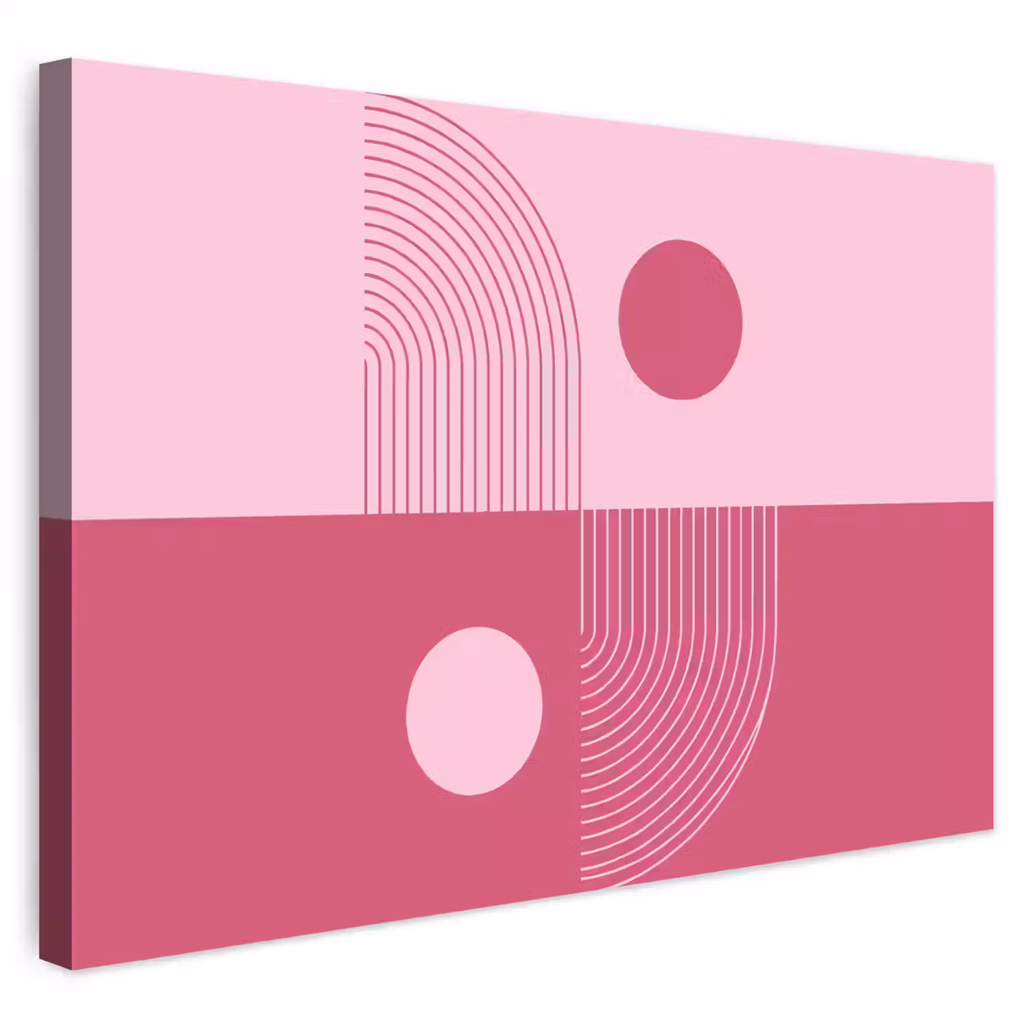 Geometrie - Patroon - Abstract - Roze - Modern Tuinposter op houten frame 2 cm dik klein -3d