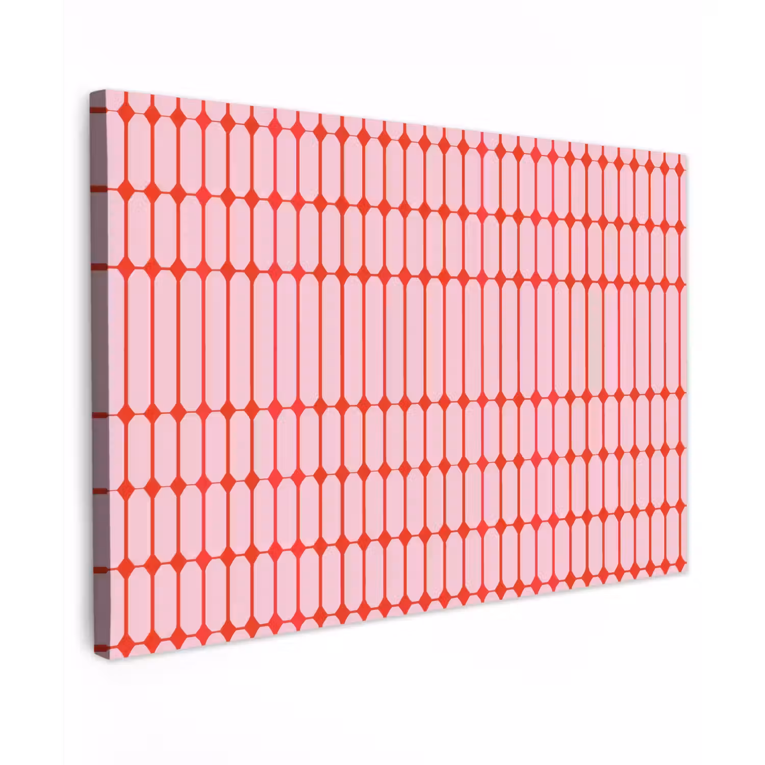 Geometrisch - Minimalistisch - Rood - Roze Tuinposter op houten frame 2 cm dik klein 845 -3d