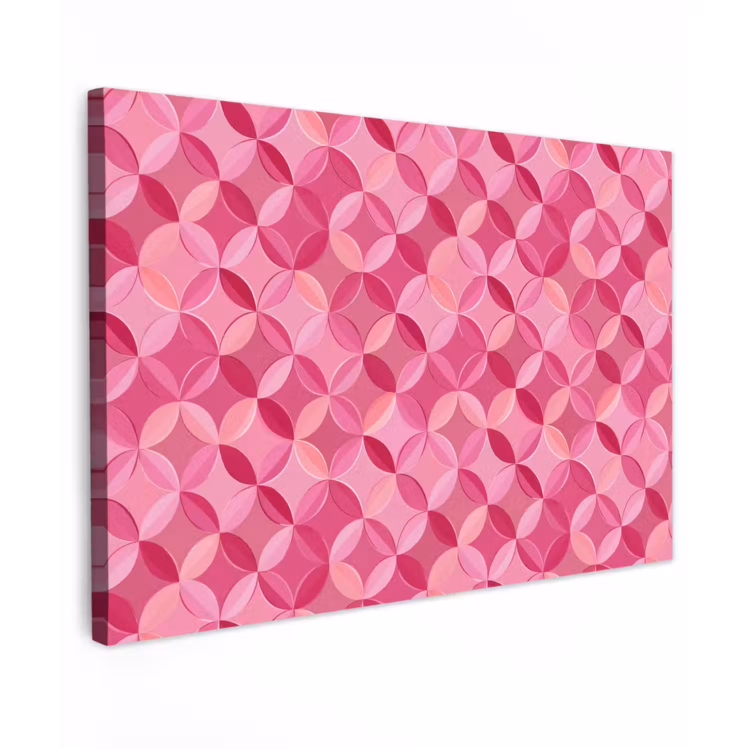 Geometrisch - Mozaïek - Modern - Roze Tuinposter op houten frame 2 cm dik klein 845 -3d