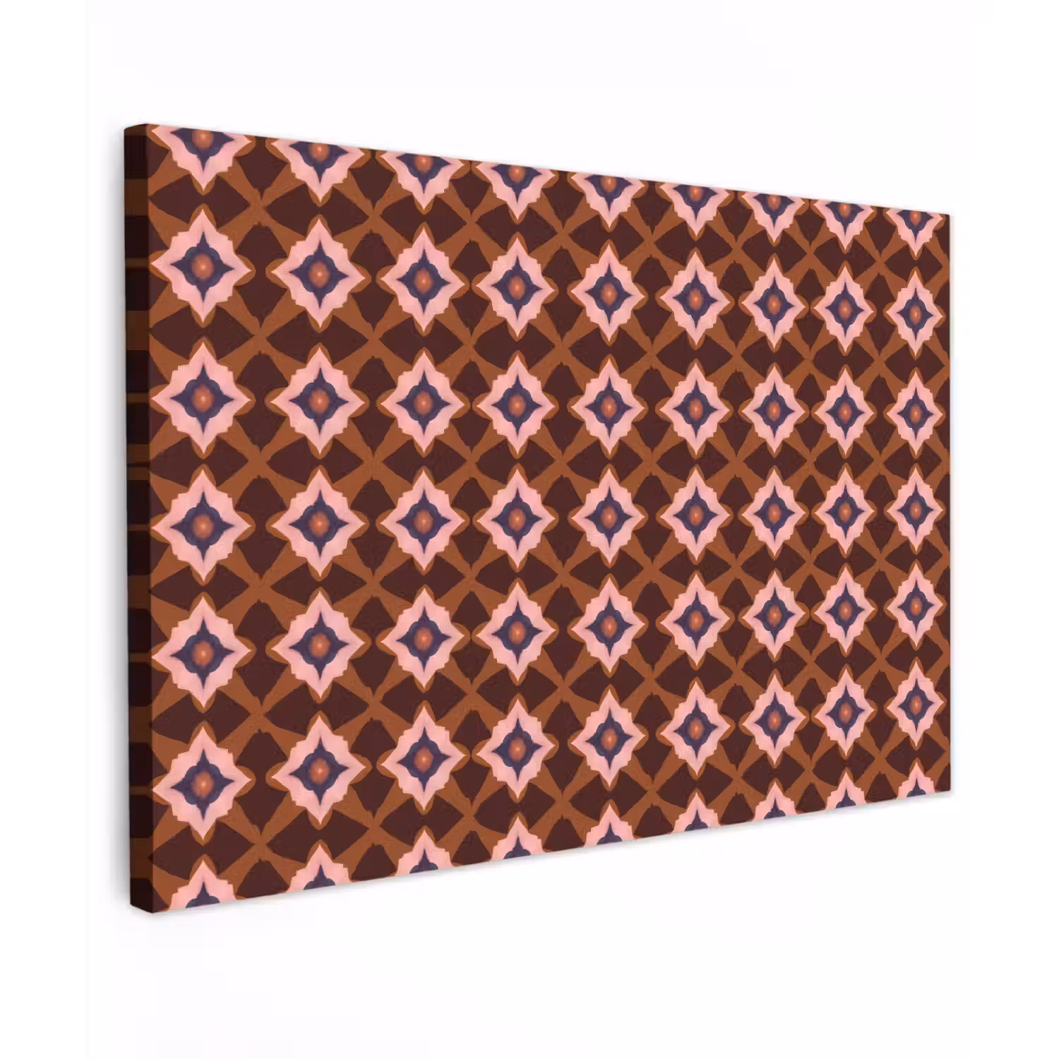Geometrisch - Sierlijk - Bruin Tuinposter op houten frame 2 cm dik klein 845 -3d