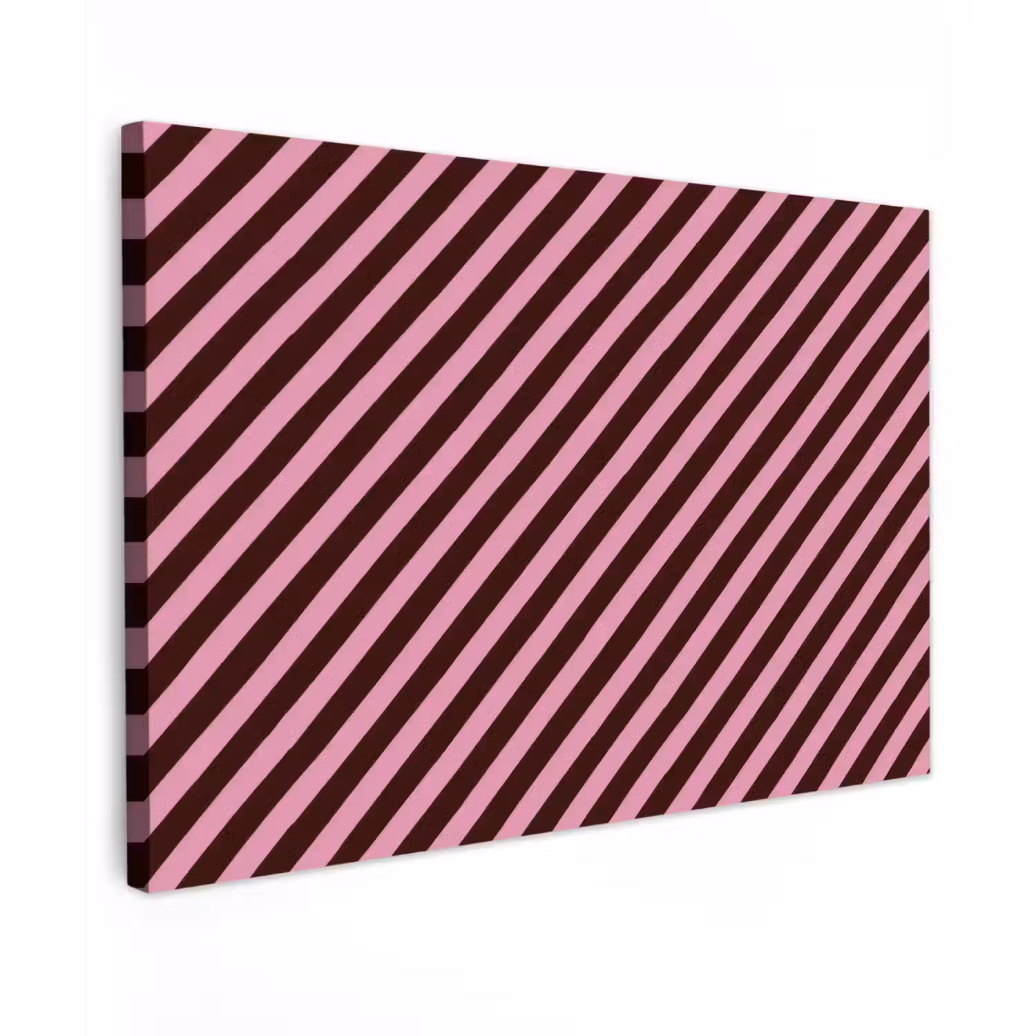 Strepen - Roze - Bruin Tuinposter op houten frame 2 cm dik klein 845 -3d