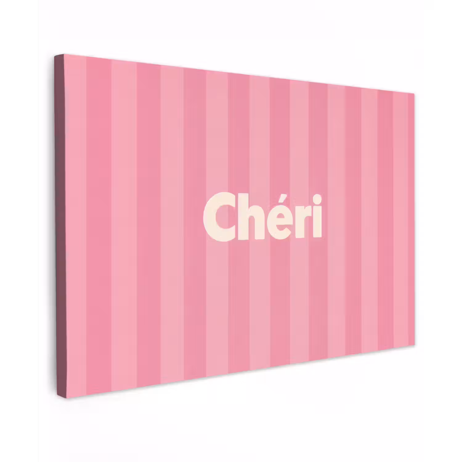 Gestreept - Roze - Chéri Tuinposter op houten frame 2 cm dik klein -3d
