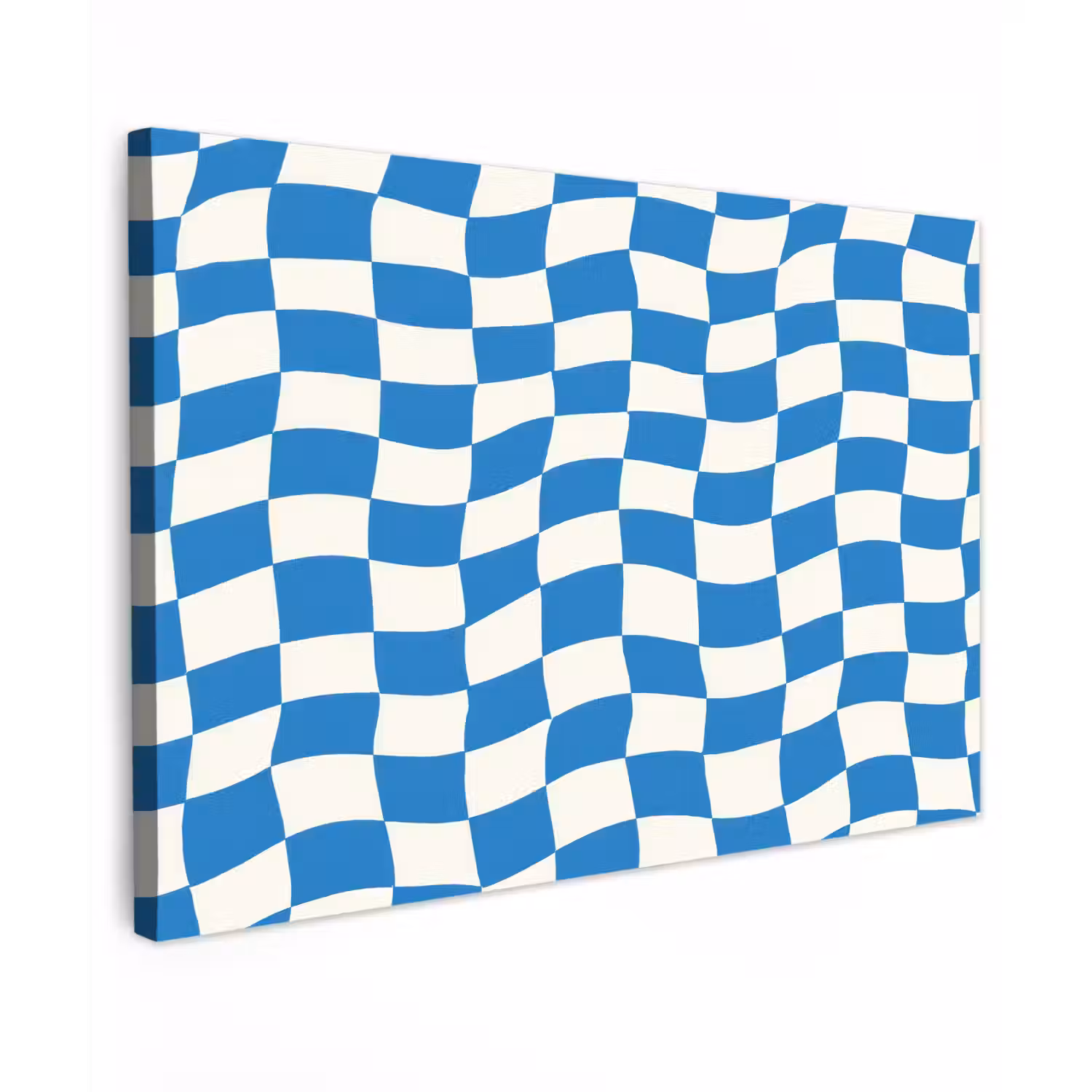 Golvend - Patroon - Blauw Tuinposter op houten frame 2 cm dik klein 845 -3d