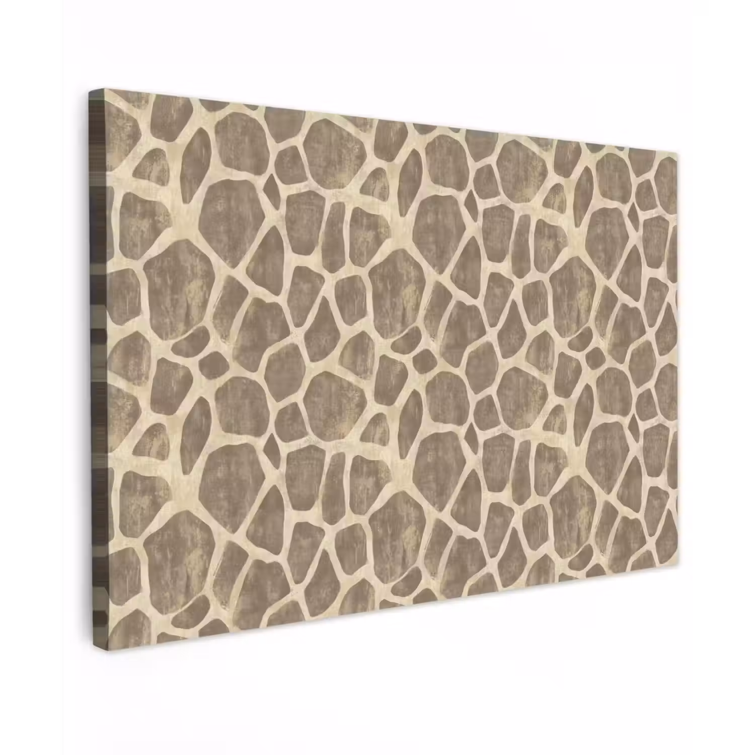 Giraf - Patroon - Beige - Bruin Tuinposter op houten frame 2 cm dik klein 845 -3d