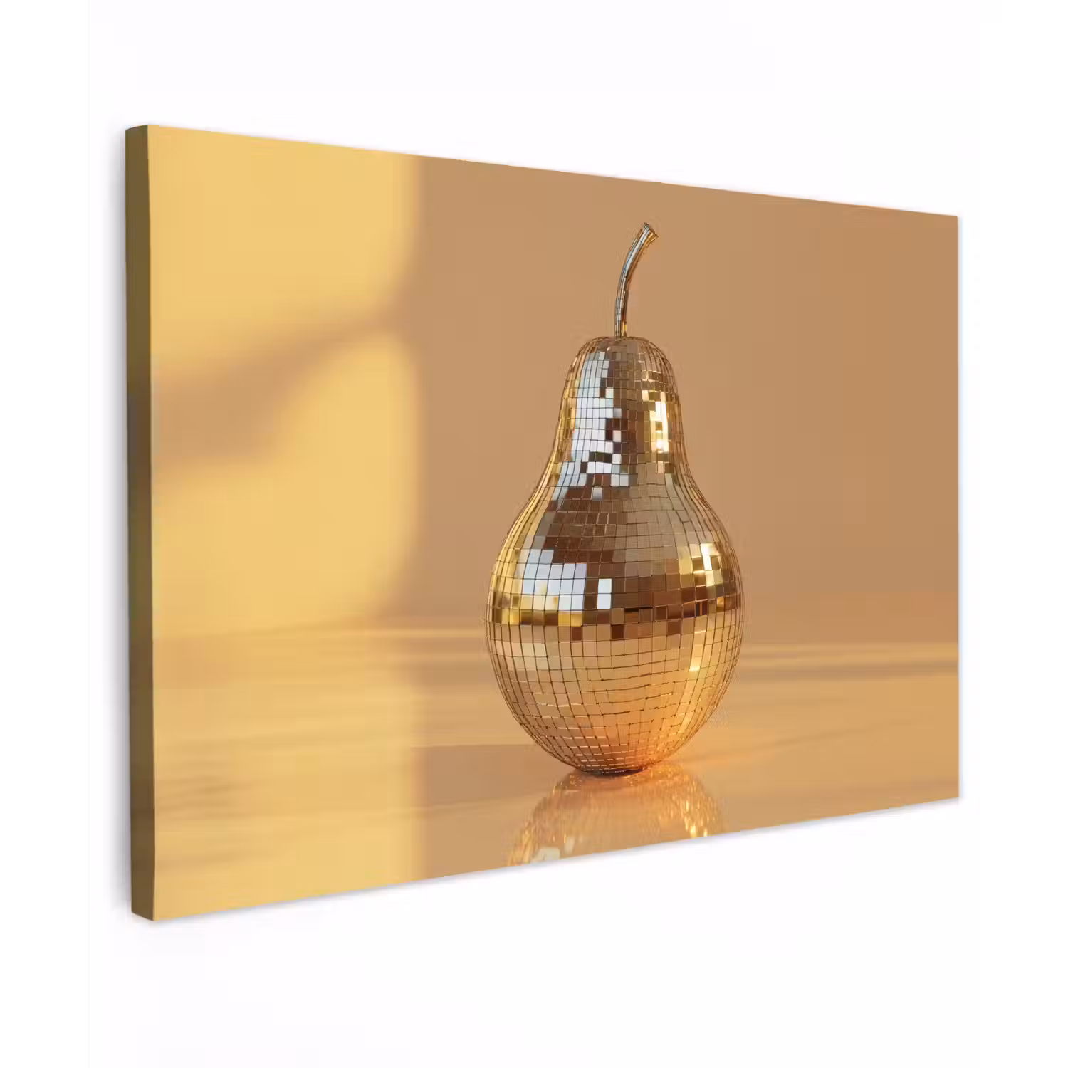 Goud - Disco - Glitter - Peer Tuinposter op houten frame 2 cm dik klein -3d
