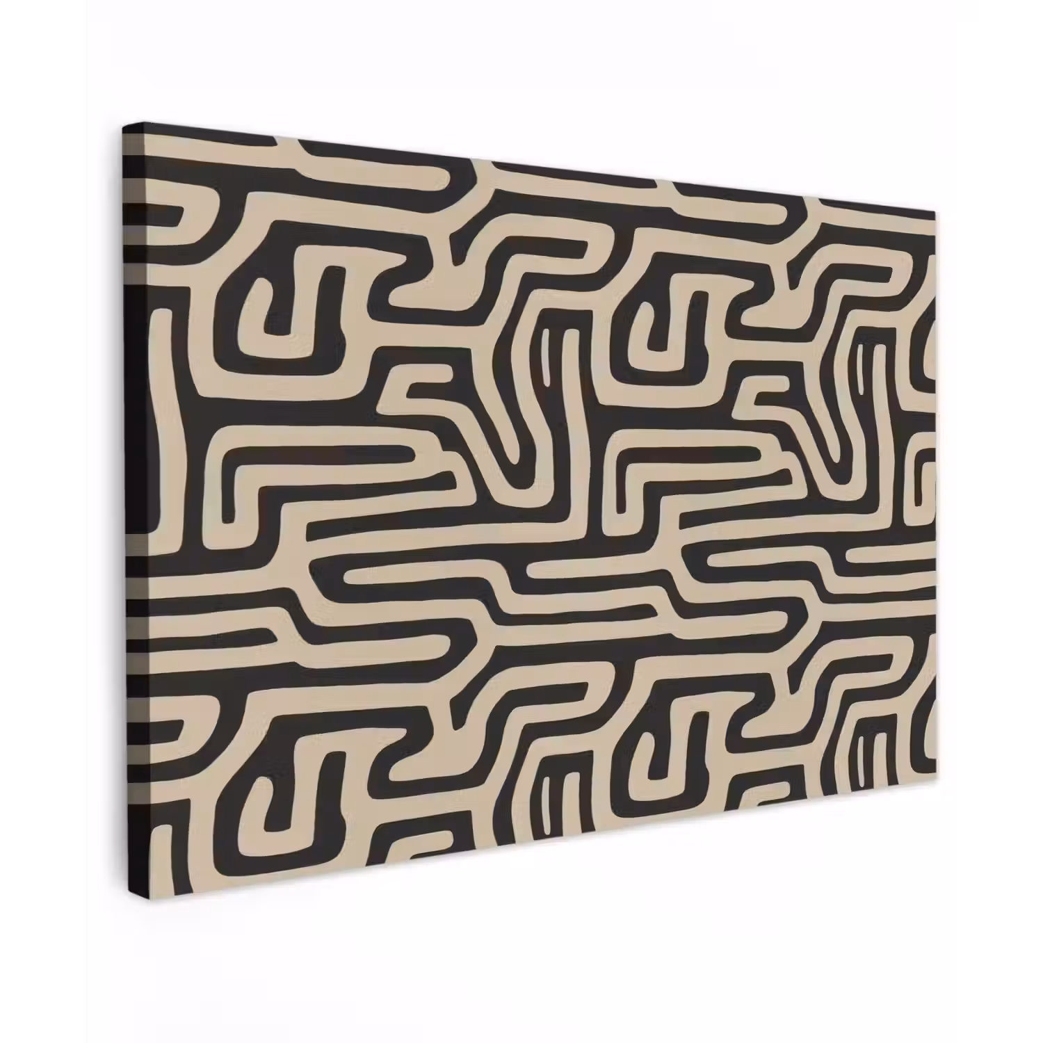 Grafisch - Lijnen - Zwart Tuinposter op houten frame 2 cm dik klein 845 -3d