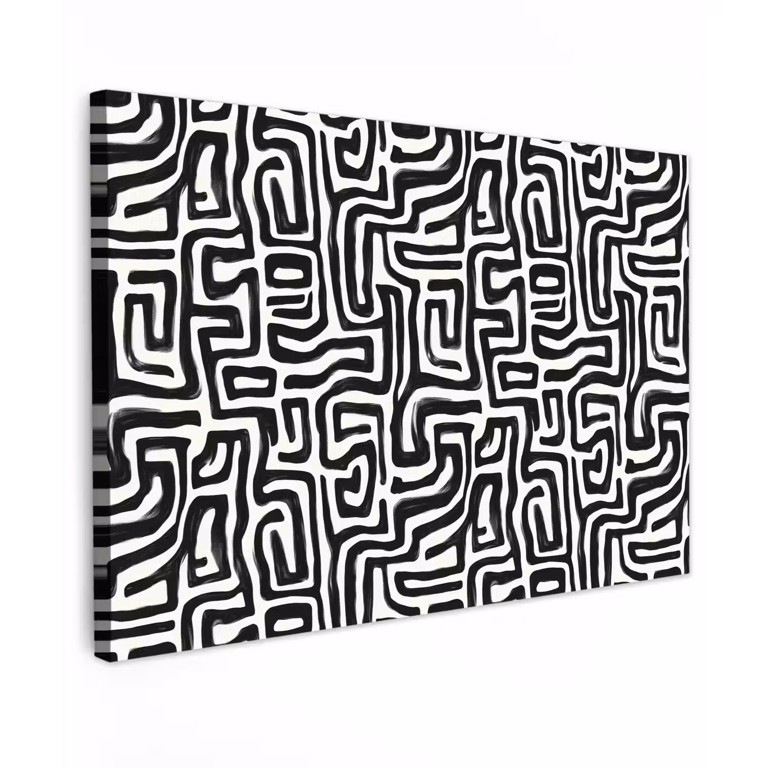 Grafisch - Lijnen - Zwart - Wit Tuinposter op houten frame 2 cm dik klein 845 -3d