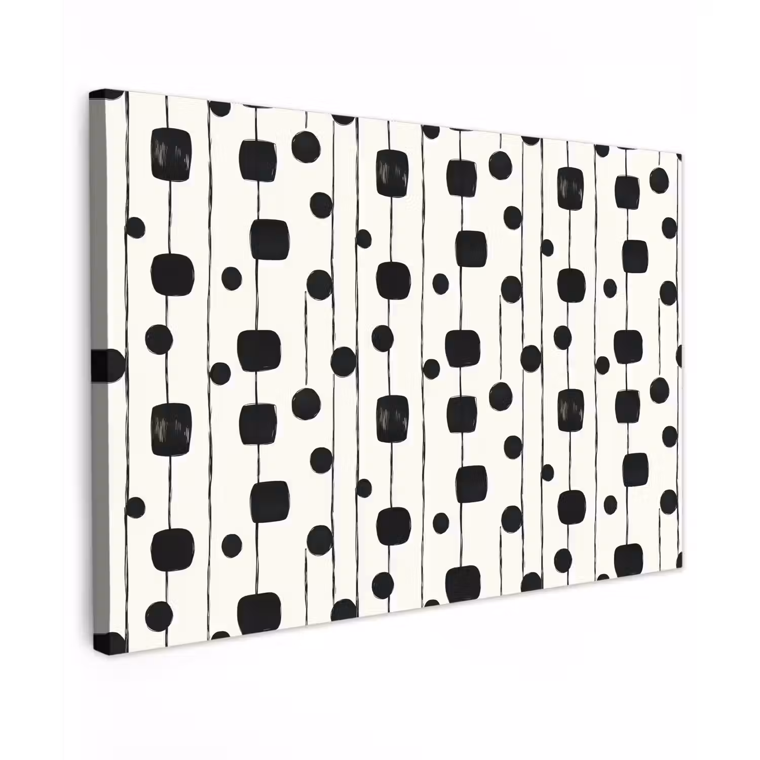Grafisch - Modern - Zwart Tuinposter op houten frame 2 cm dik klein 845 -3d