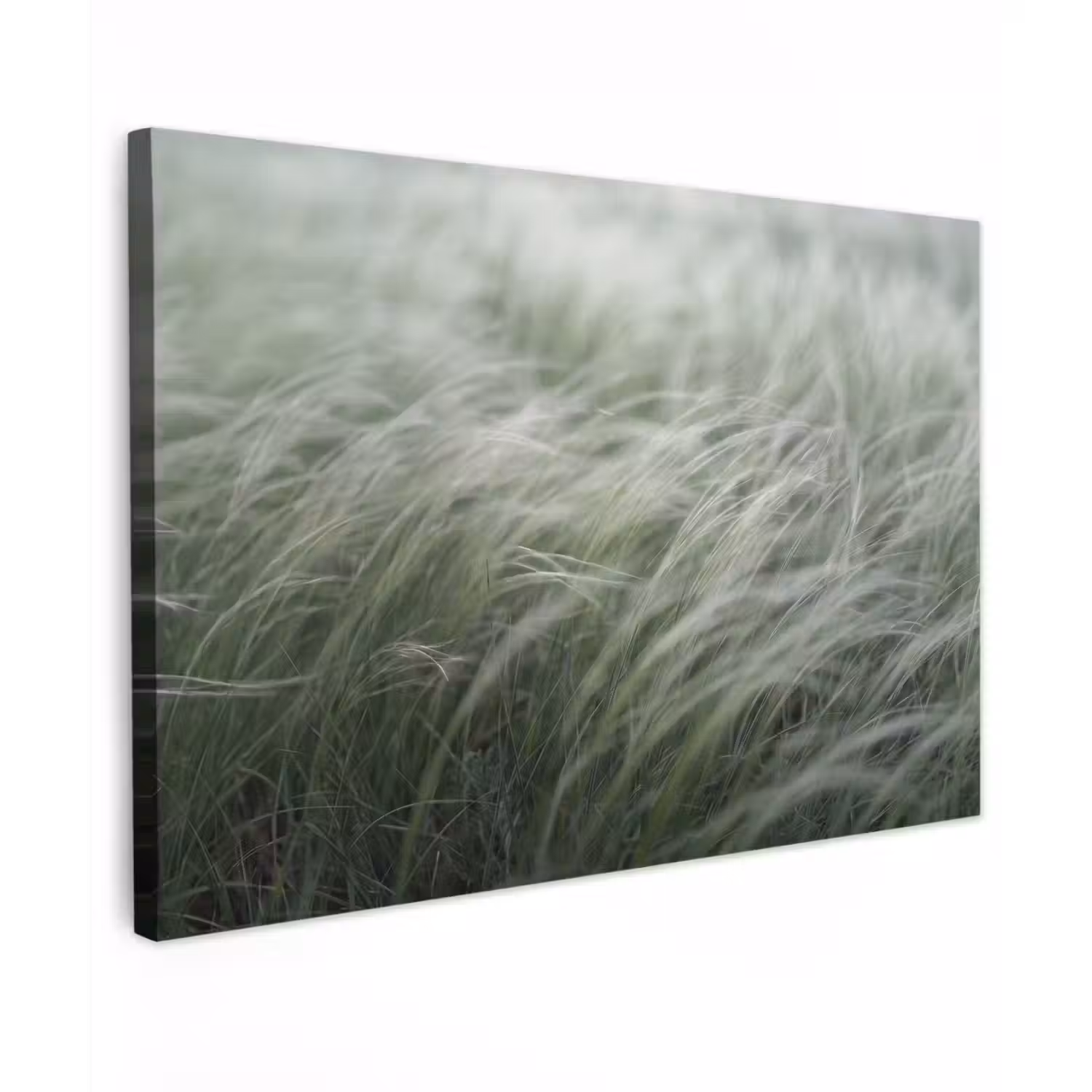 Gras - Wazig - Natuur - Groen - Zacht Tuinposter op houten frame 2 cm dik klein -3d