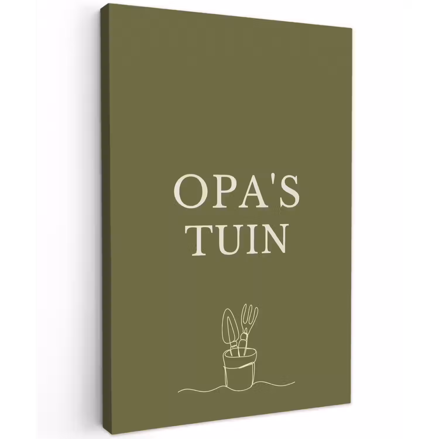 Opa's Tuin Tuinposter op houten frame 2 cm dik klein -3d