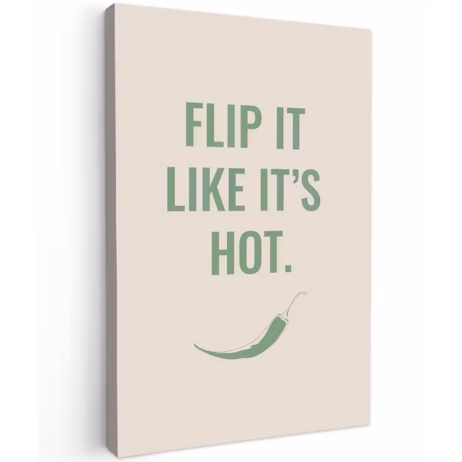 Groen - Quote - Zomer - Chilipeper Tuinposter op houten frame 2 cm dik klein -3d