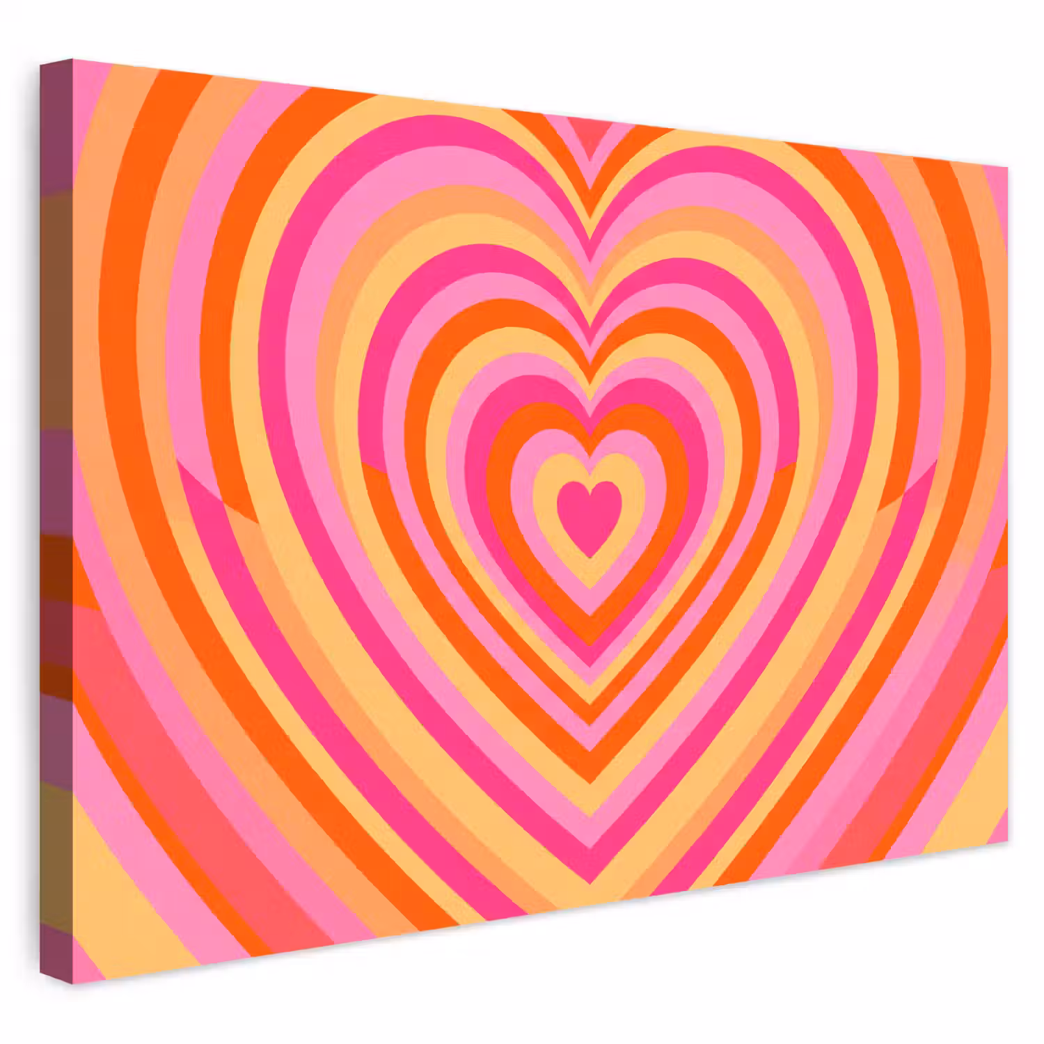 Hart - Concentrisch - Abstract - Liefde - Kleurrijk Tuinposter op houten frame 2 cm dik klein -3d