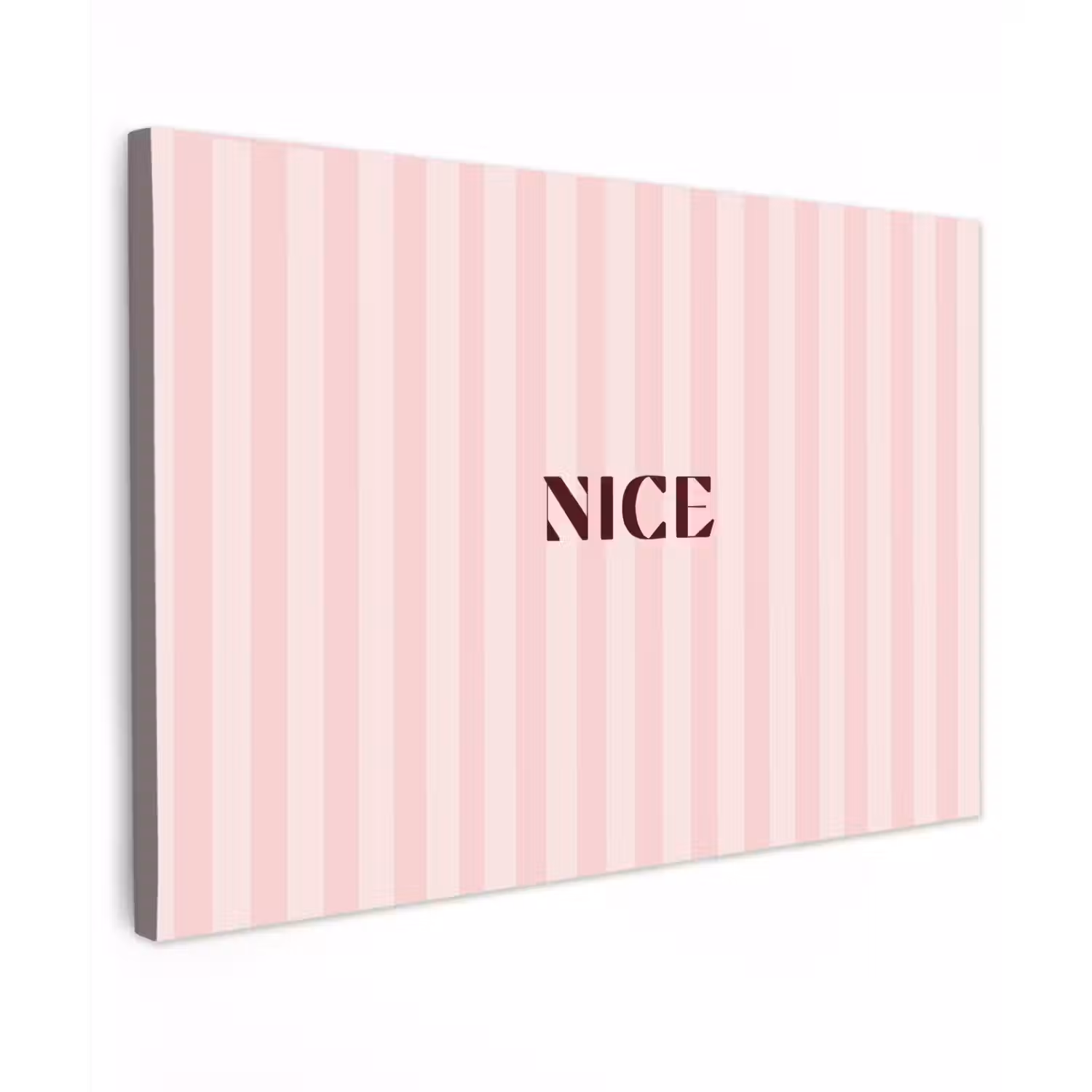Nice - Strepen - Roze Tuinposter op houten frame 2 cm dik klein -3d
