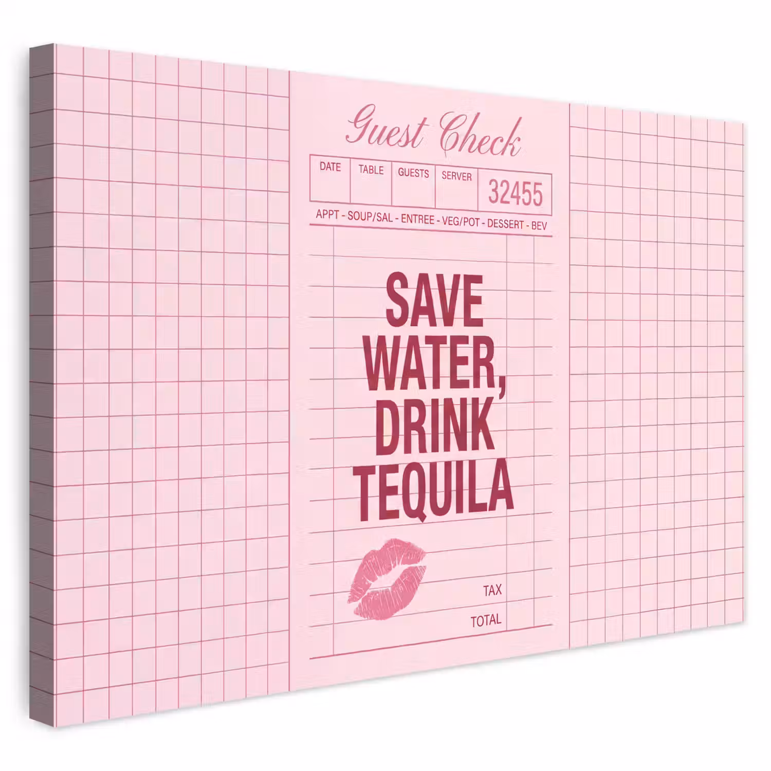 Humor - Drank - Tekst - Roze Tuinposter op houten frame 2 cm dik klein -3d