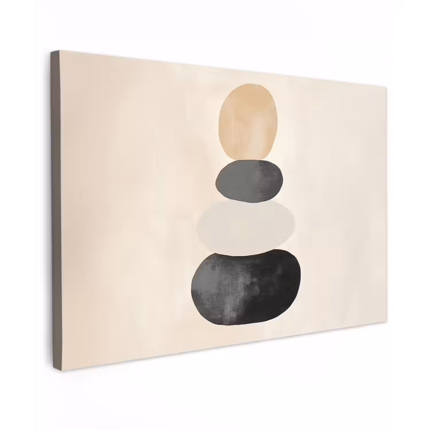 Japandi - Wabi sabi - Beige Tuinposter op houten frame 2 cm dik klein -3d