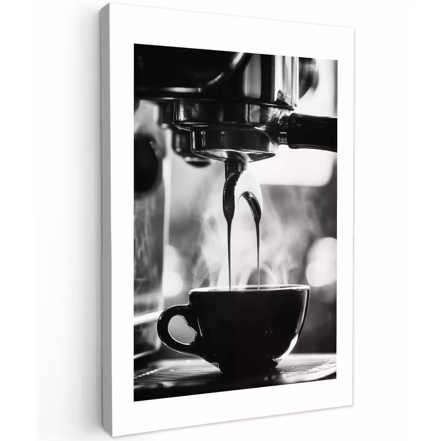 Coffee - Espresso - Koffiemachine - Kop Tuinposter op houten frame 2 cm dik klein -3d