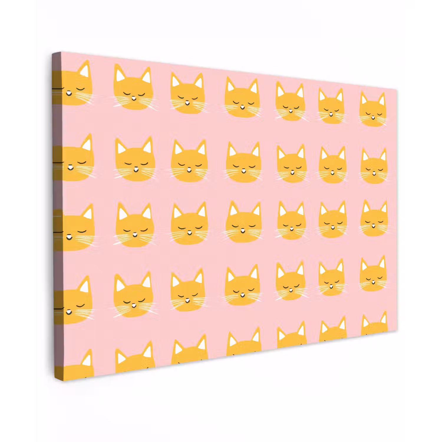 Katten - Patroon - Roze Tuinposter op houten frame 2 cm dik klein 845 -3d