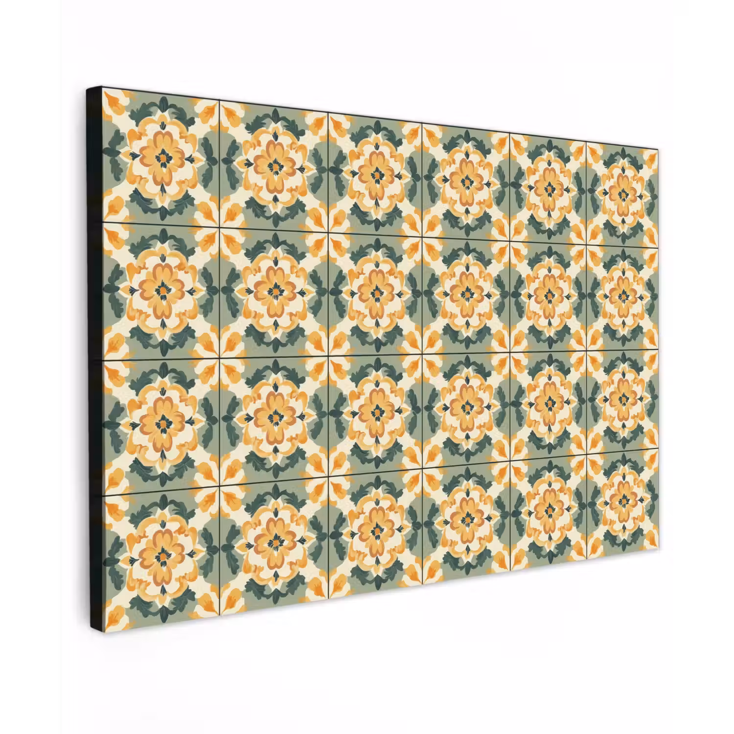 Keramiek - Verweerd - Kleurrijk Tuinposter op houten frame 2 cm dik klein 845 -3d