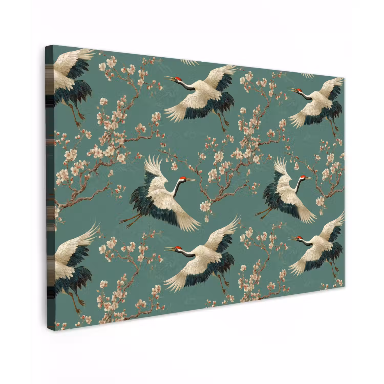 Kersenbloesem - Kraamvogels - Groen Tuinposter op houten frame 2 cm dik klein 845 -3d