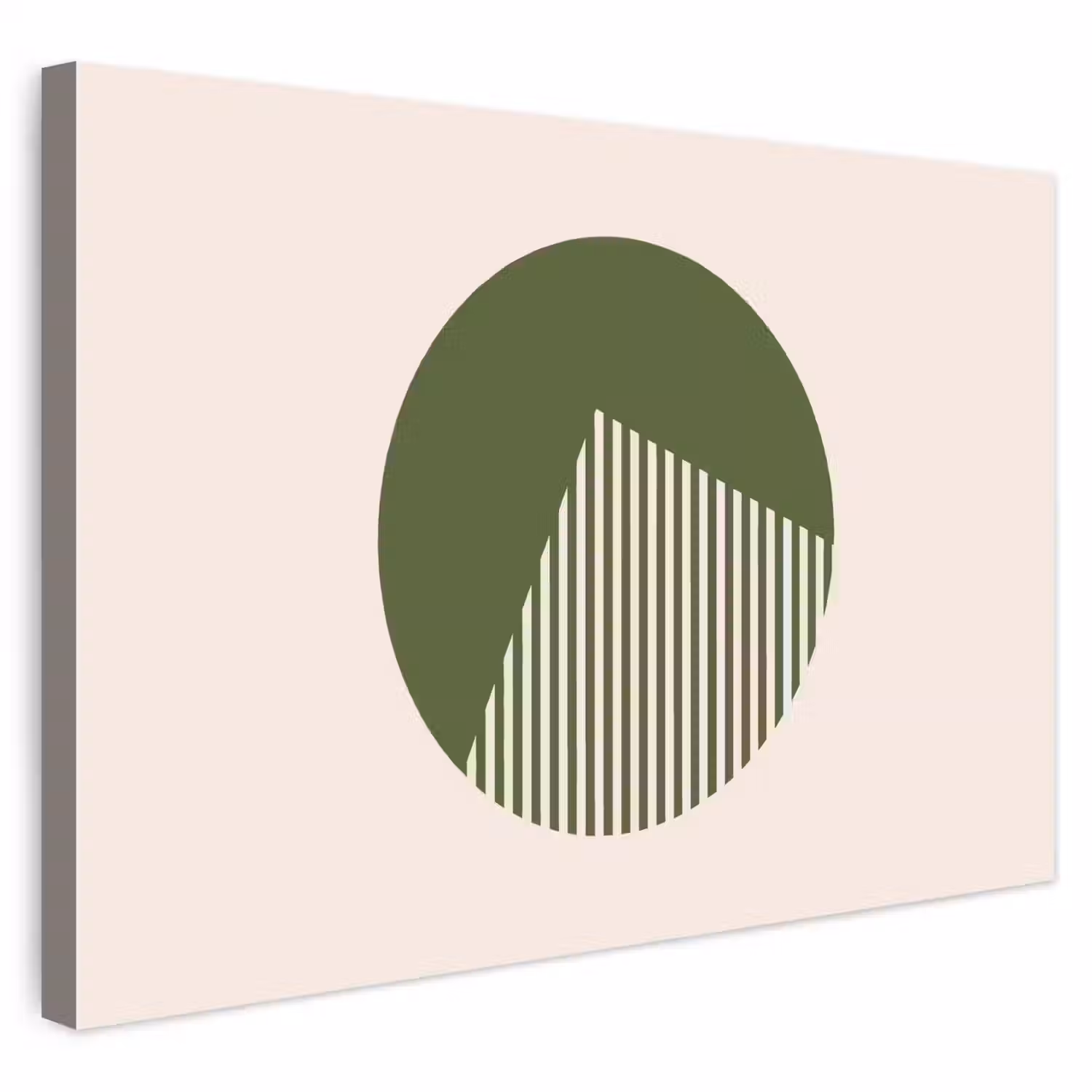 Cirkel - Strepen - Geometrisch - Abstract - Groen Tuinposter op houten frame 2 cm dik klein -3d