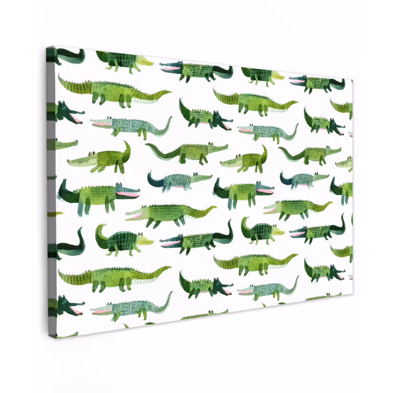 krokodillen - Speels - Groen Tuinposter op houten frame 2 cm dik klein 845 -3d