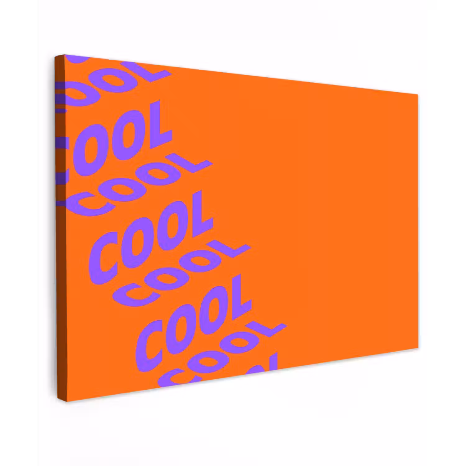 Cool - Paars - Oranje Tuinposter op houten frame 2 cm dik klein -3d