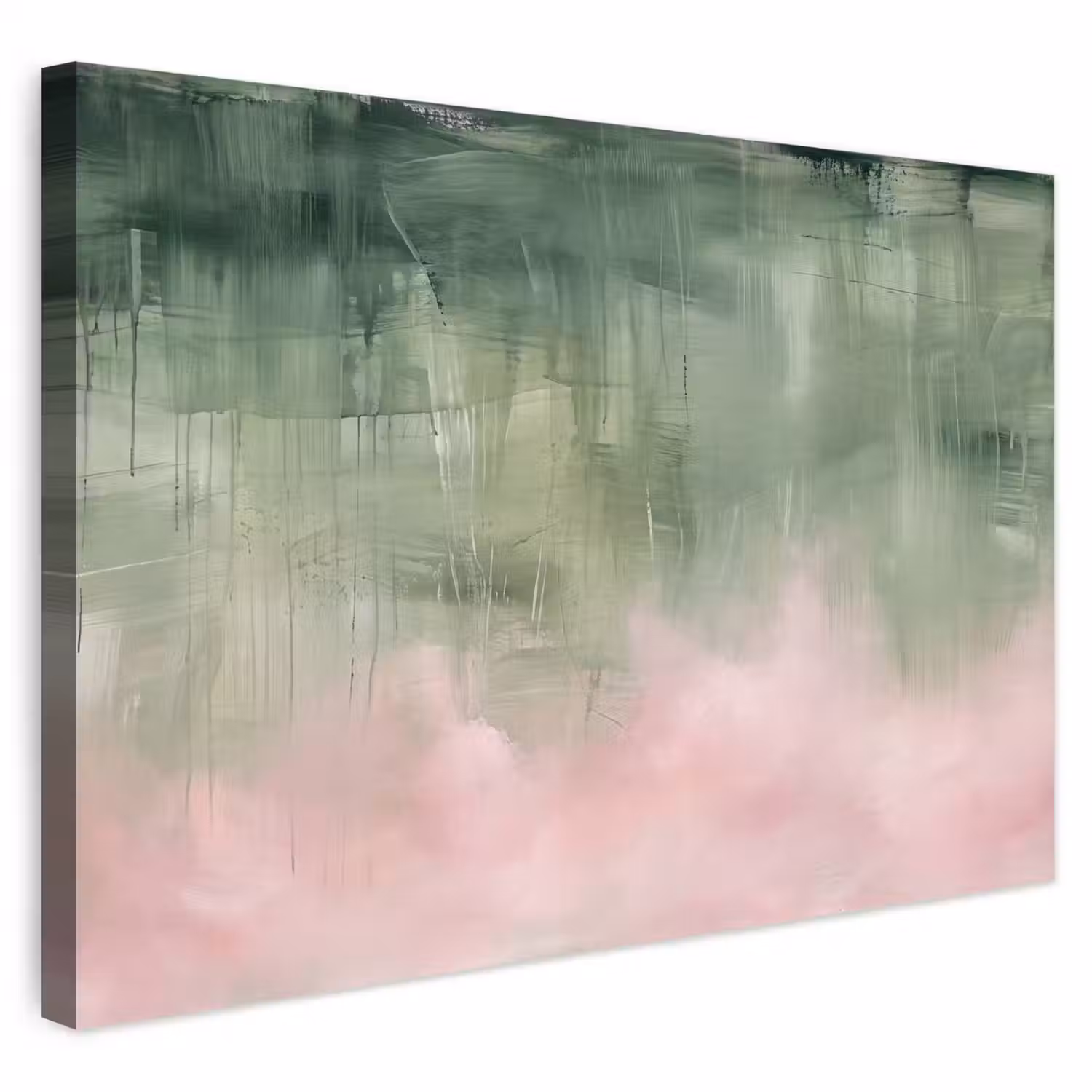 Kunst - Abstract - Modern - Groen - Roze Tuinposter op houten frame 2 cm dik klein -3d
