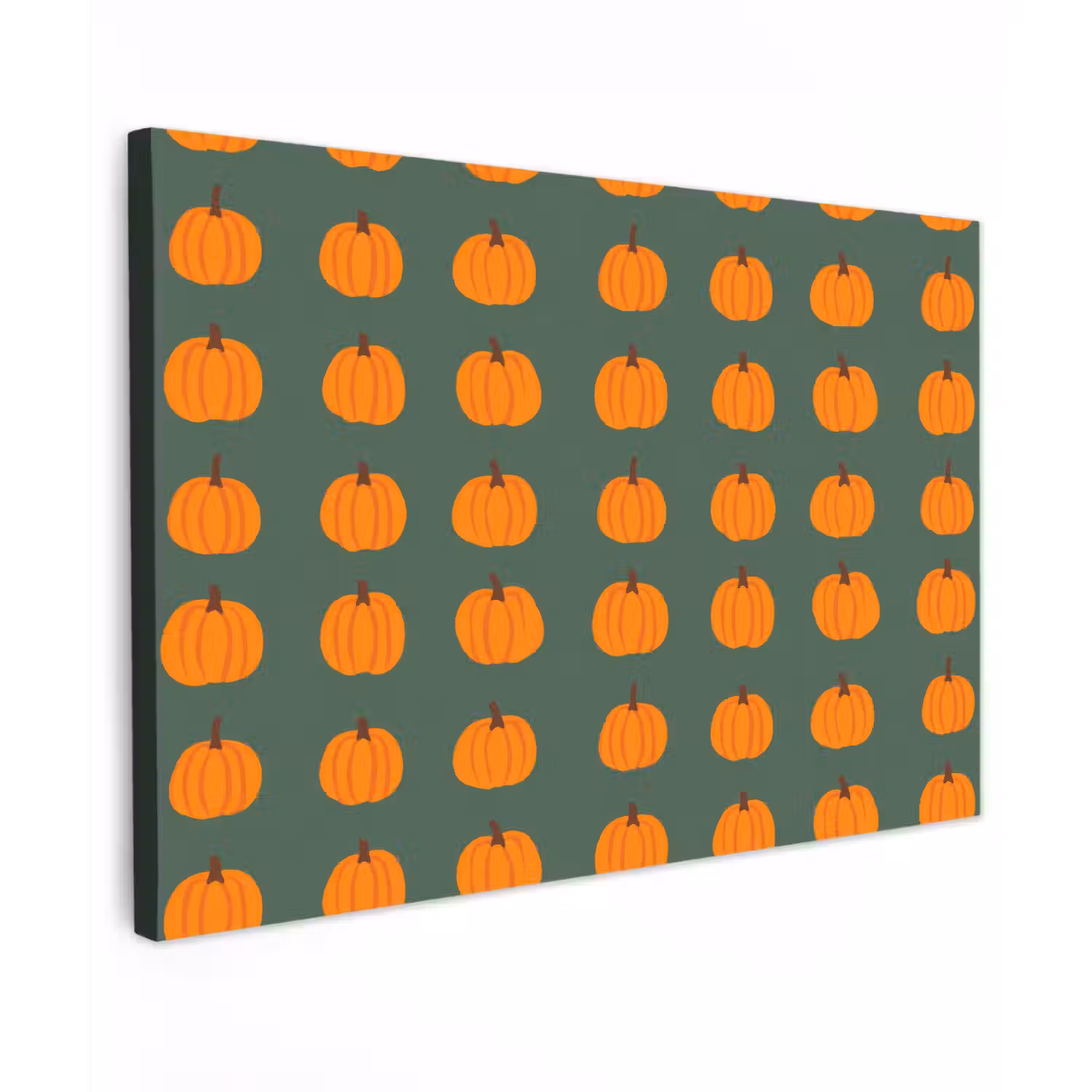Pompoen - Patroon - Oranje Tuinposter op houten frame 2 cm dik klein 845 -3d