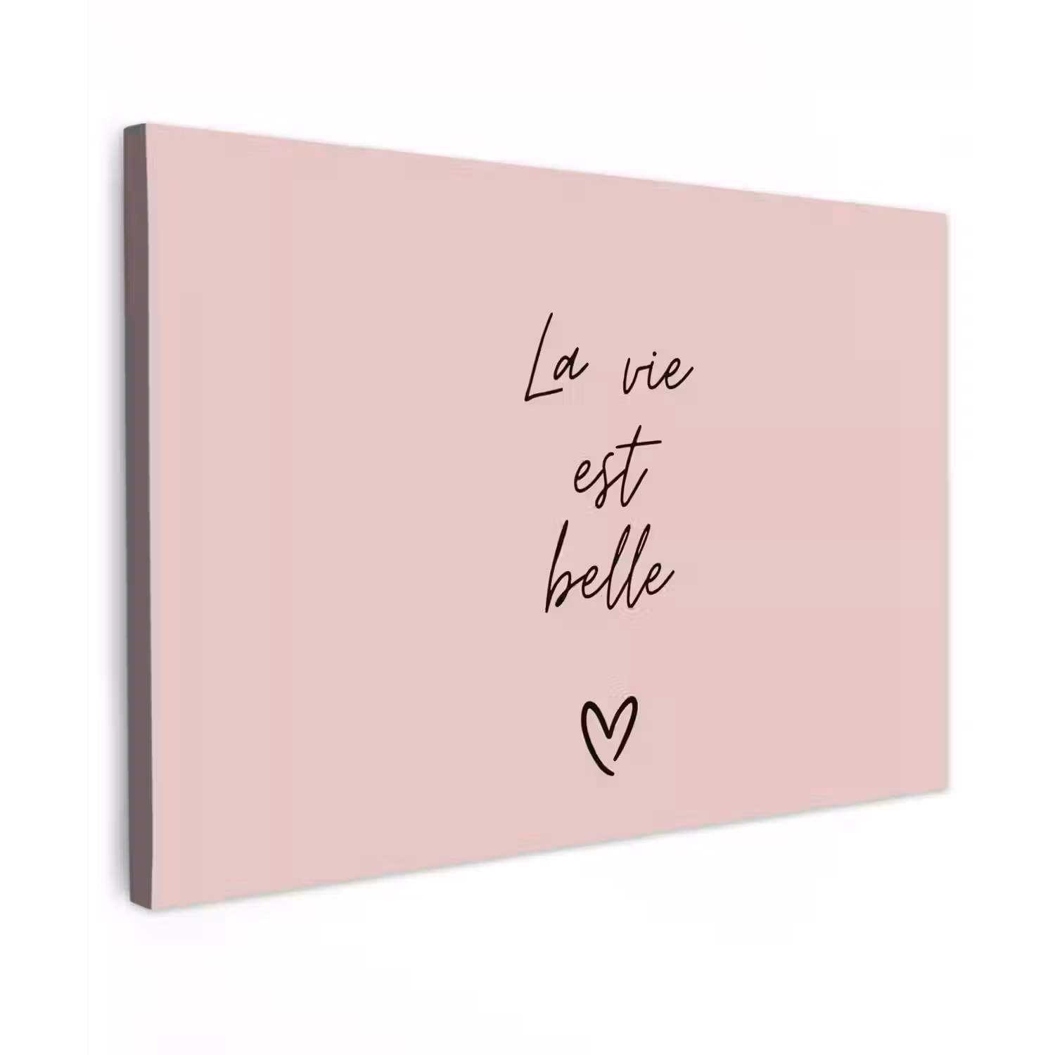 La vie est belle met Hart Tuinposter op houten frame 2 cm dik klein -3d