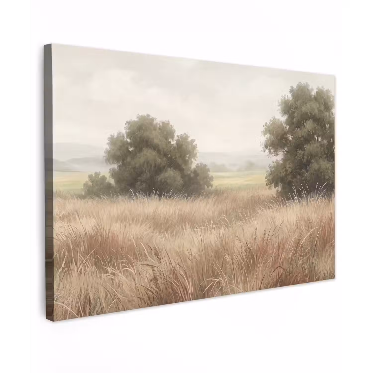 Landschap - Minimalistisch - Beige Tuinposter op houten frame 2 cm dik klein -3d
