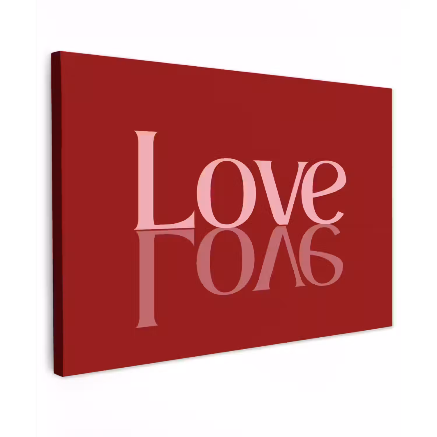 Love - Spiegeling - Rood Tuinposter op houten frame 2 cm dik klein -3d