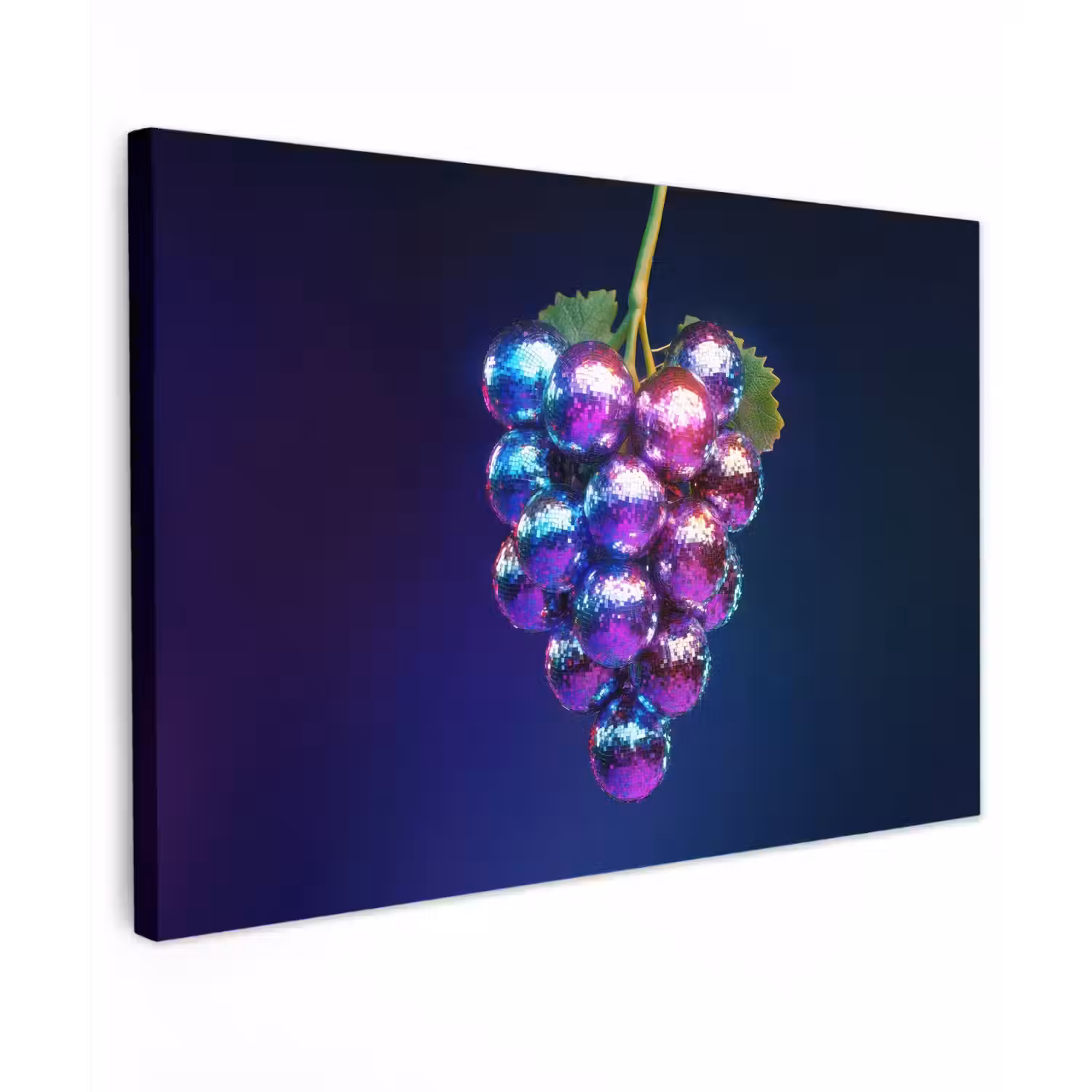Paars - Disco - Feest - Druif Tuinposter op houten frame 2 cm dik klein -3d