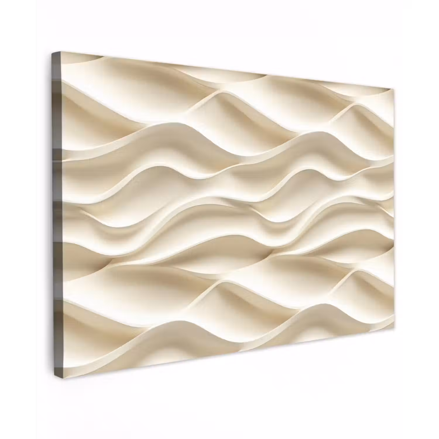 Lijnen - Golvend - Crème Tuinposter op houten frame 2 cm dik klein 845 -3d