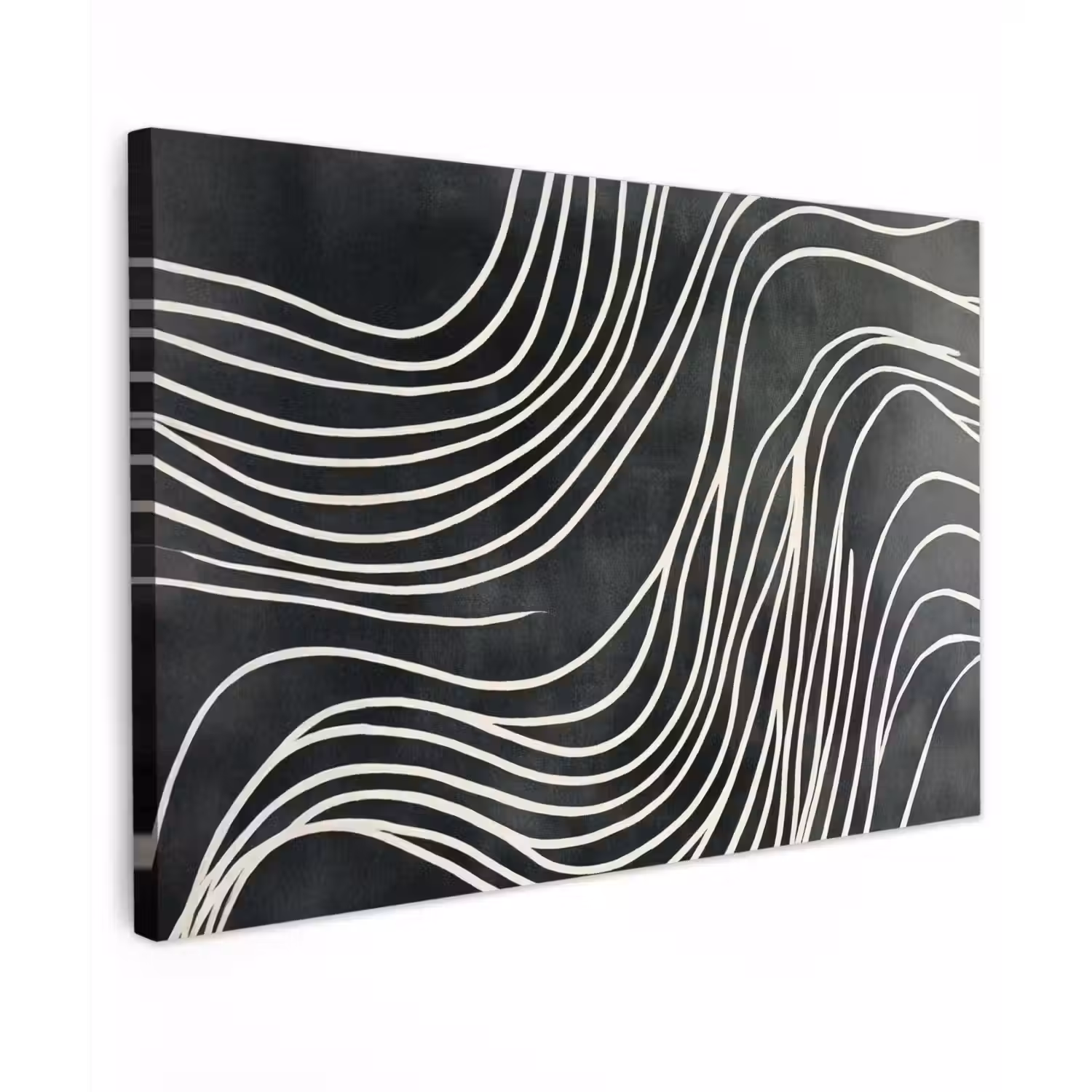 Lijnen - Patroon - Abstract - Wit Tuinposter op houten frame 2 cm dik klein -3d