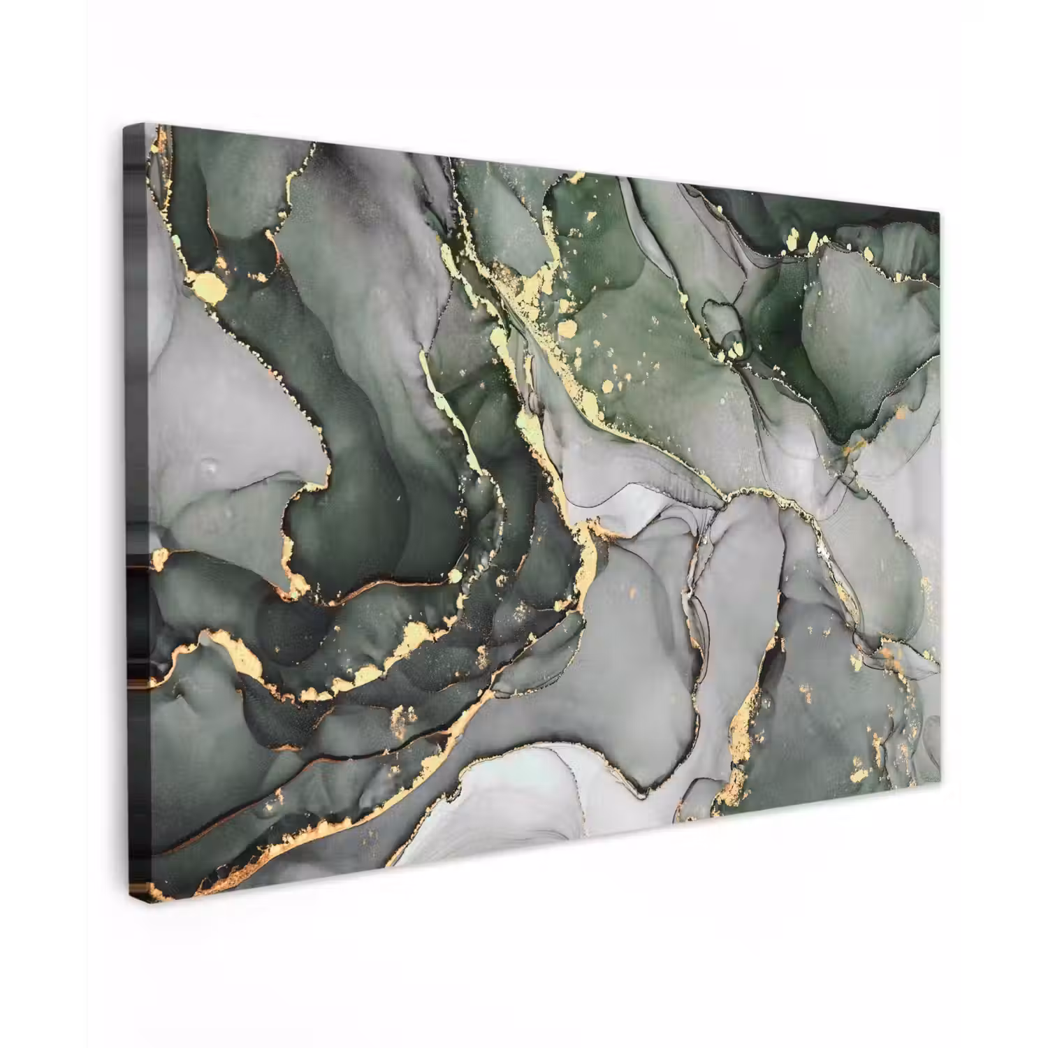 Luxe - Marmer - Groen Tuinposter op houten frame 2 cm dik klein -3d