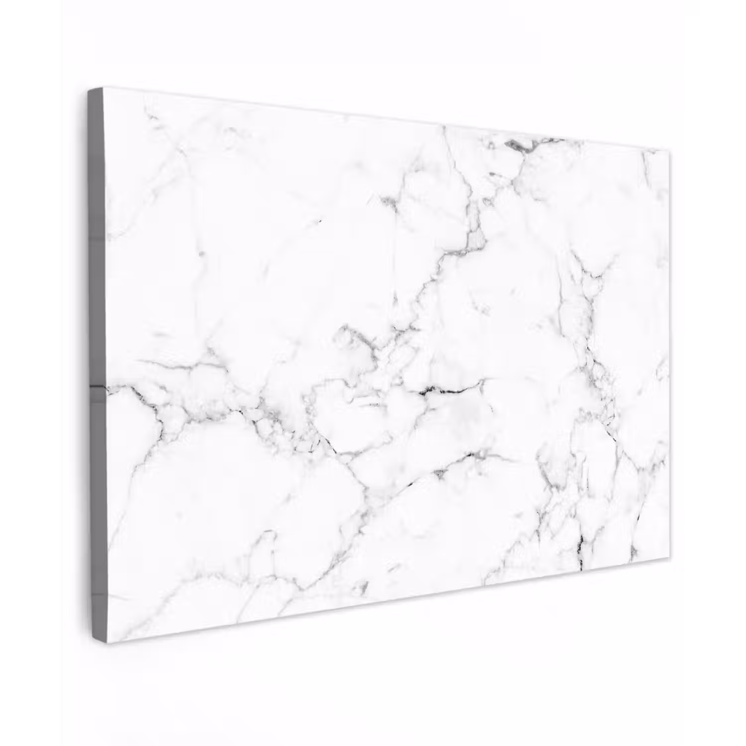 Marmer - Wit - Grijs - Luxe - Marmerlook - Structuur Tuinposter op houten frame 2 cm dik klein -3d