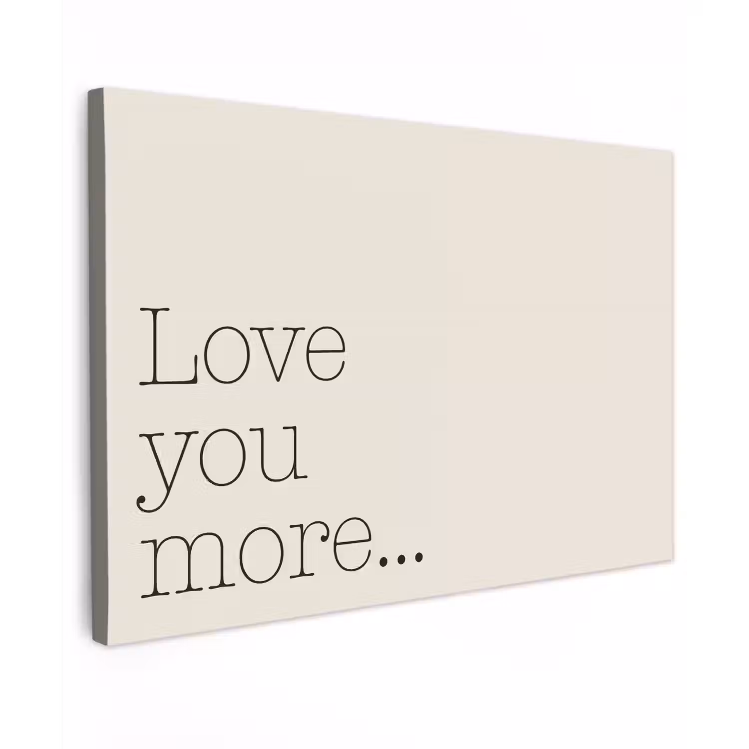 Minimalistisch - Love - Beige Tuinposter op houten frame 2 cm dik klein -3d