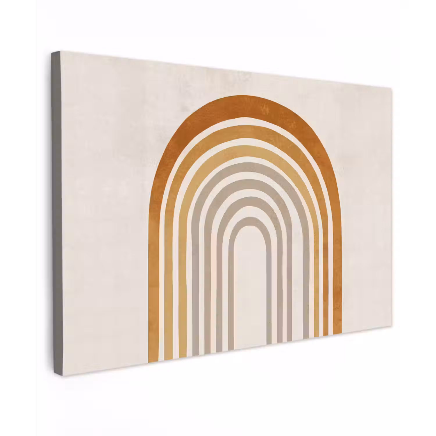 Minimalistisch - Boog - Lijnen - Beige Tuinposter op houten frame 2 cm dik klein -3d