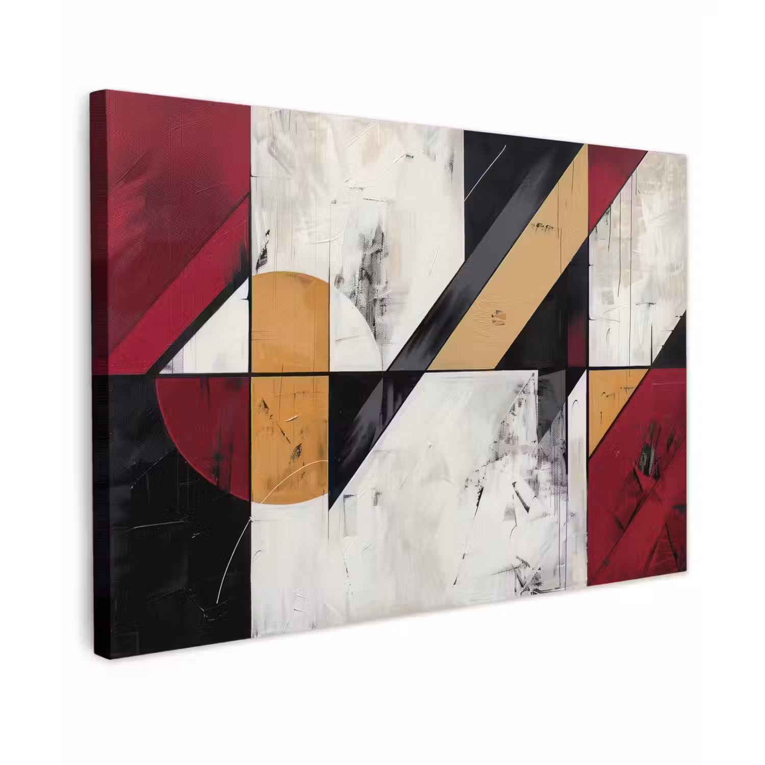 Modern - Abstract - Geometrisch - Rood - Industrieel Tuinposter op houten frame 2 cm dik klein -3d
