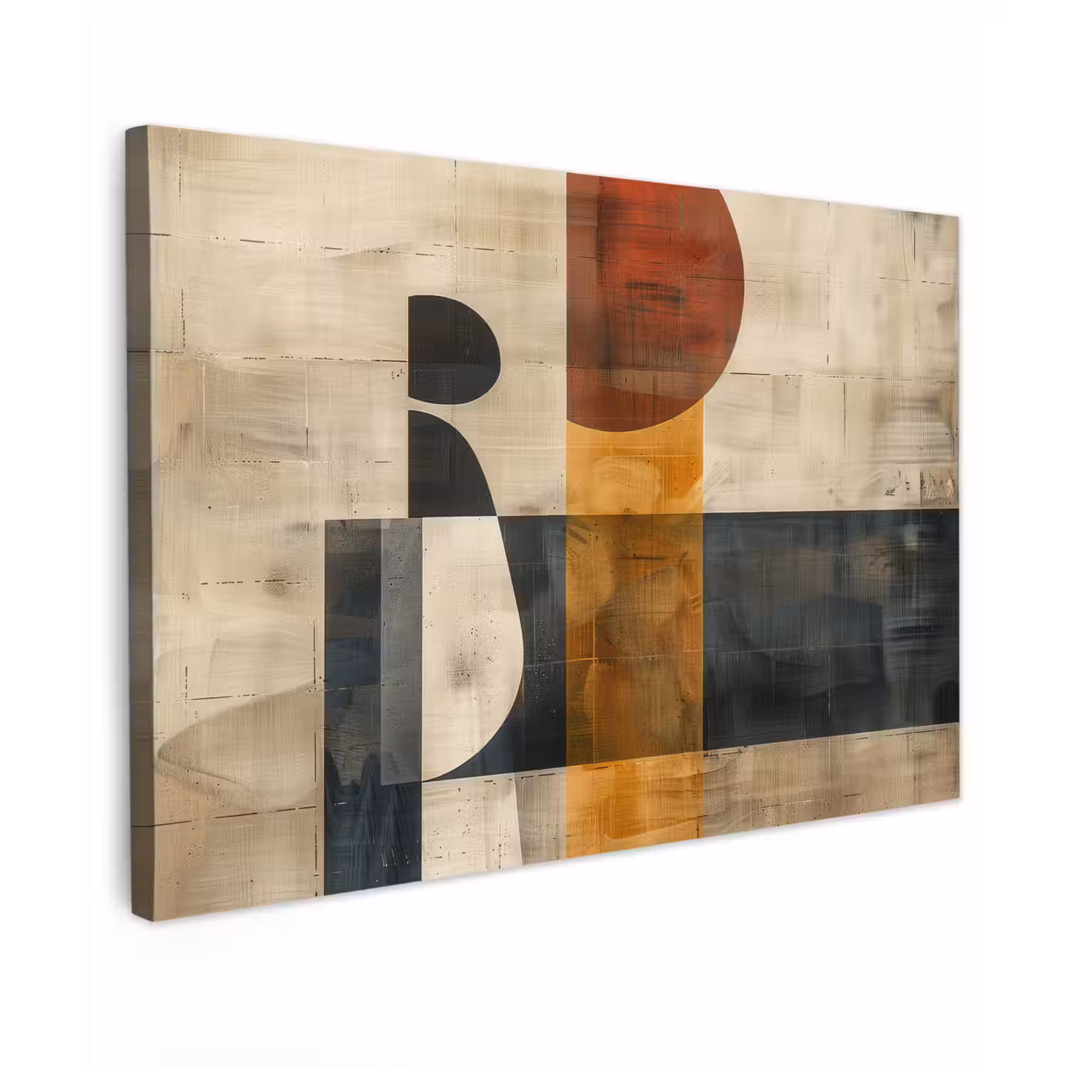 Modern - Kunst - Beige - Industrieel Tuinposter op houten frame 2 cm dik klein -3d