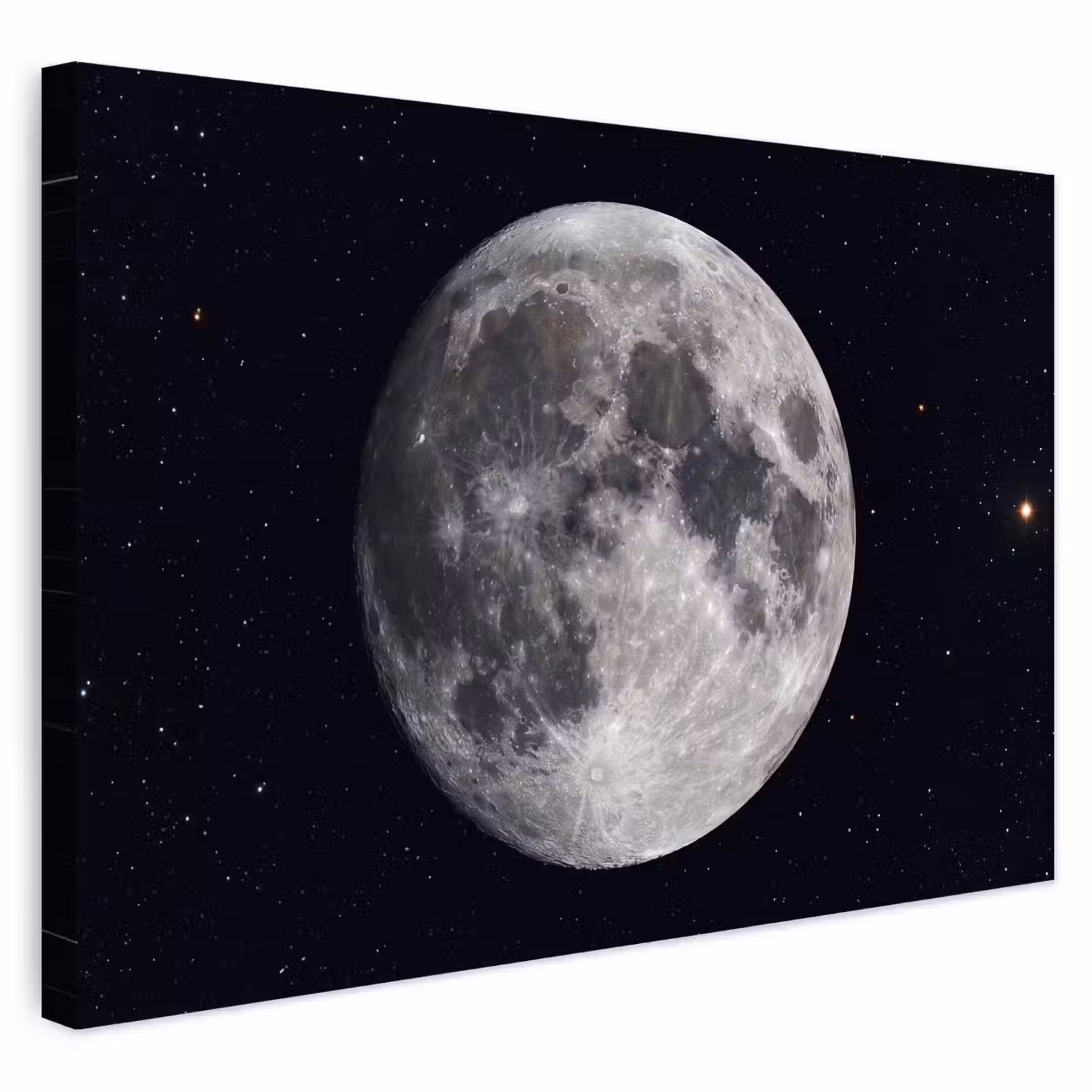 Outdoor Leinwand - Mond – Sterne – Weltraum - Maan - Sterren - Ruimte Tuinposter op houten frame 2 cm dik klein