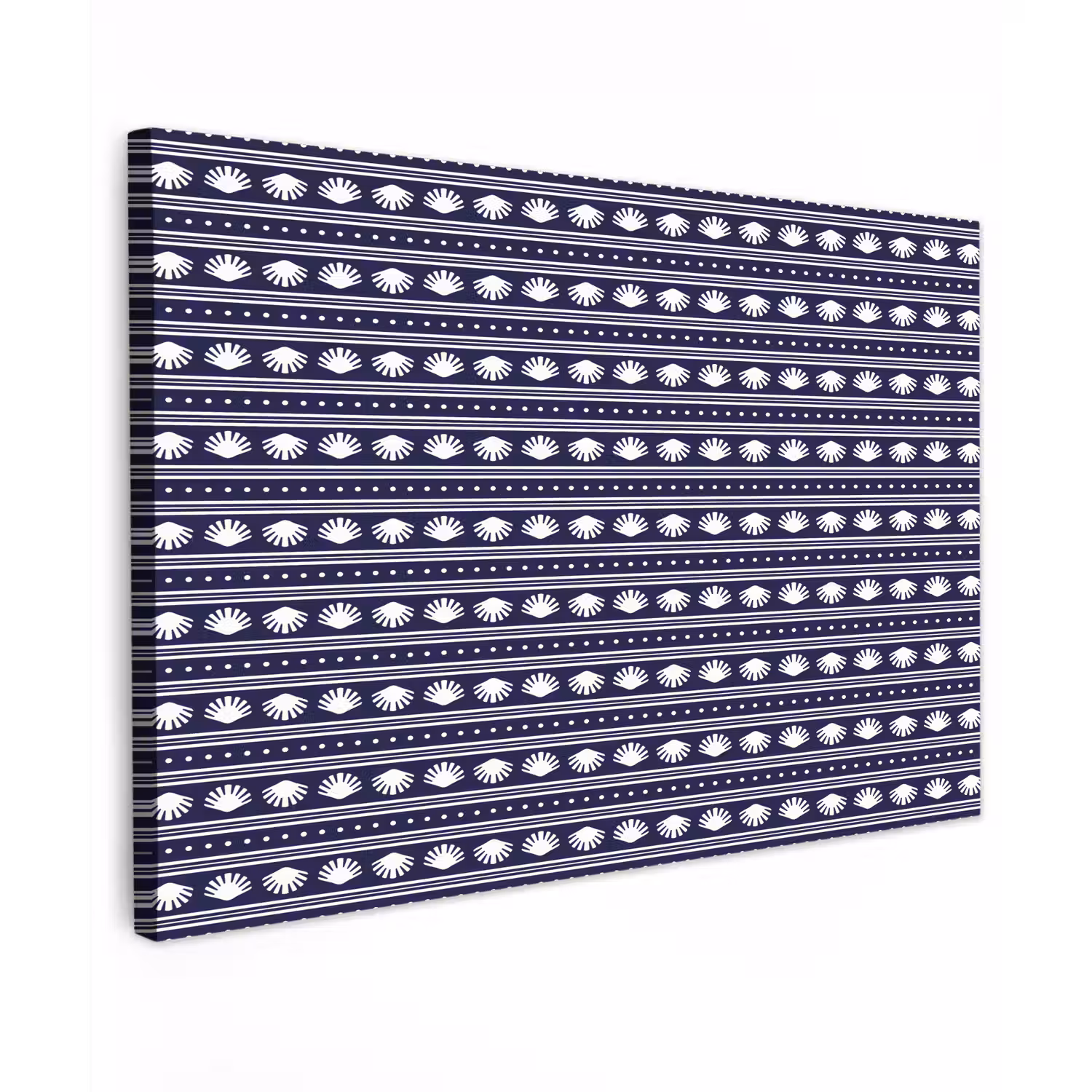 Schelp - Nautisch - Blauw - Wit Tuinposter op houten frame 2 cm dik klein 845 -3d