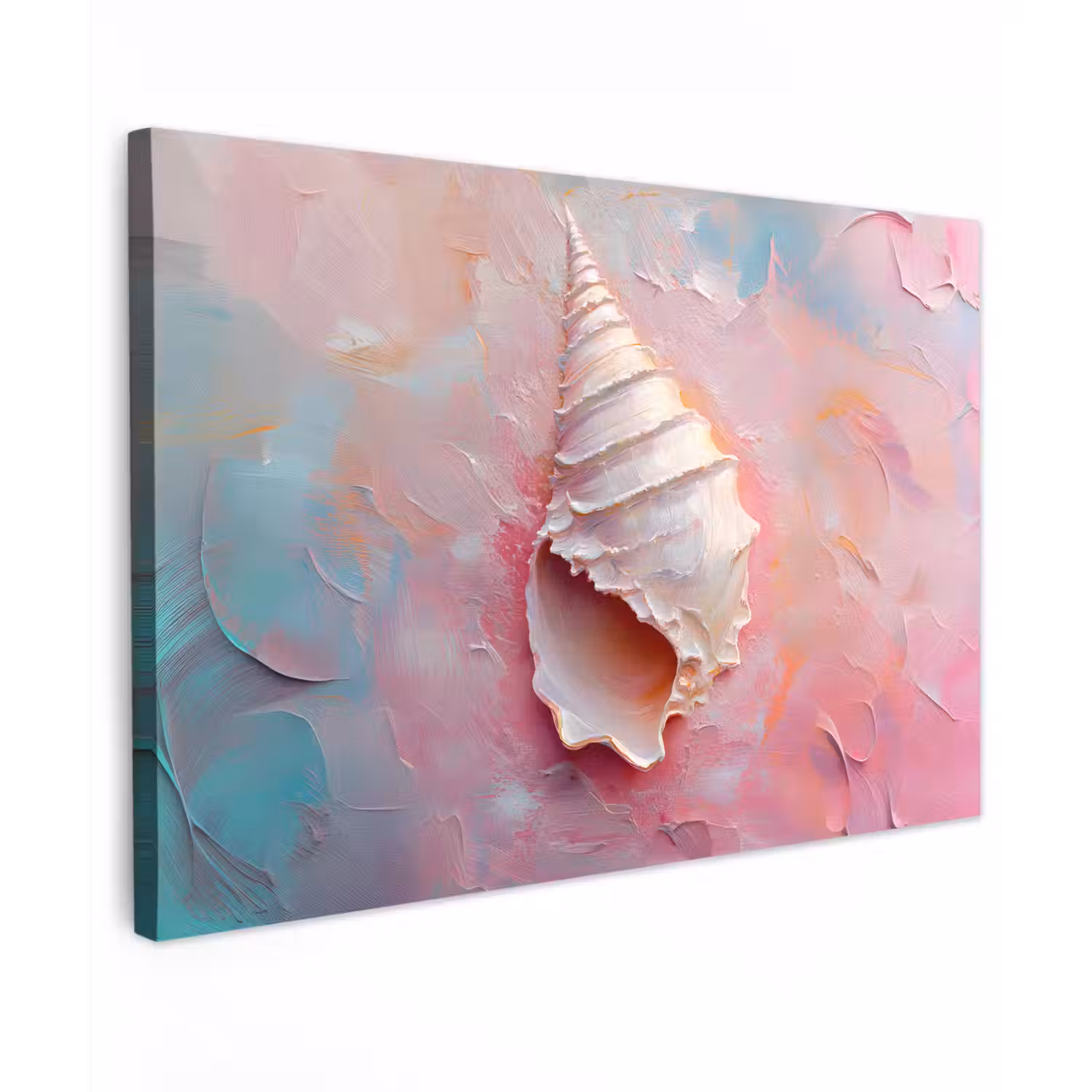 Schelp - Pastel - Pink Tuinposter op houten frame 2 cm dik klein -3d