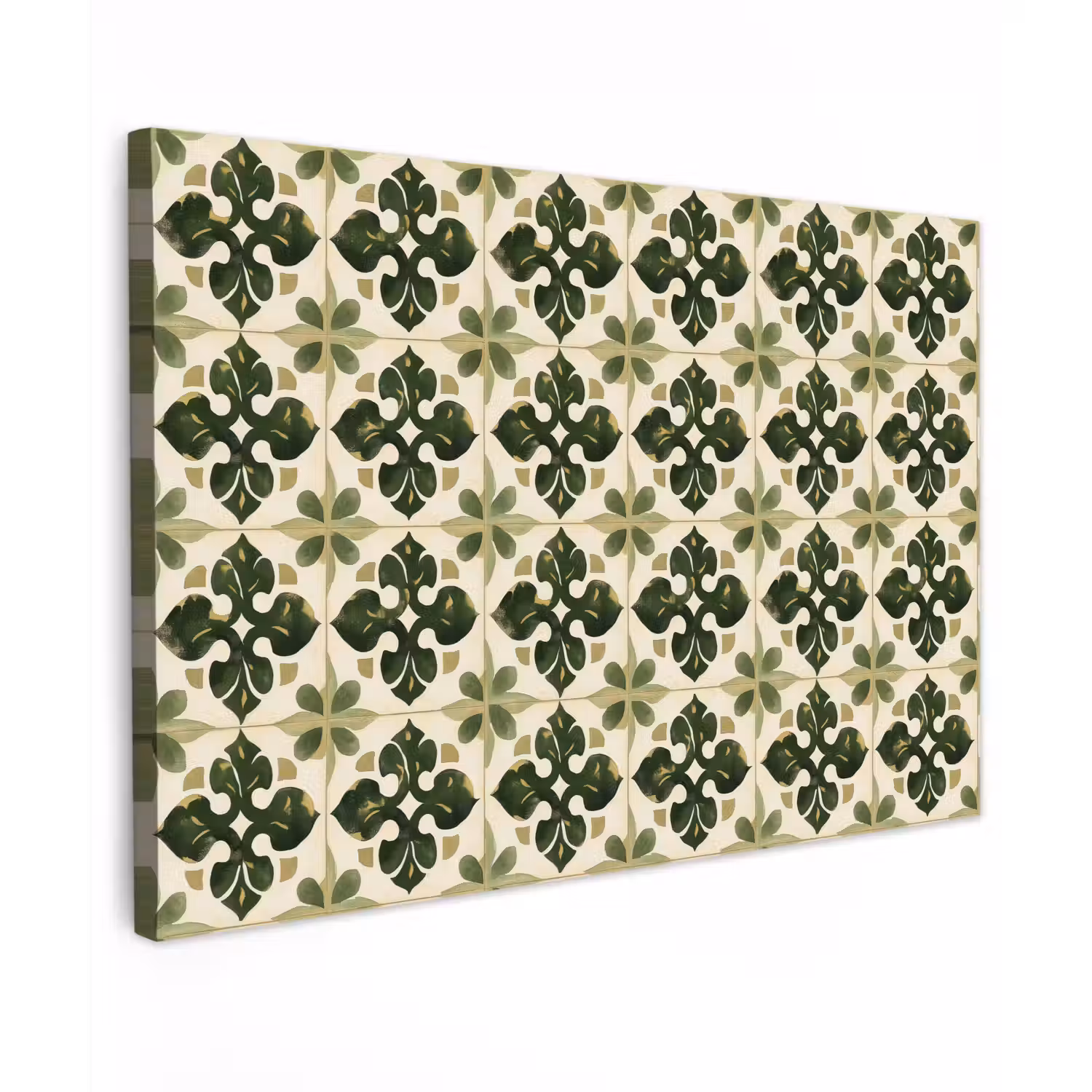 Patroon - Tegel - Groen Tuinposter op houten frame 2 cm dik klein 845 -3d