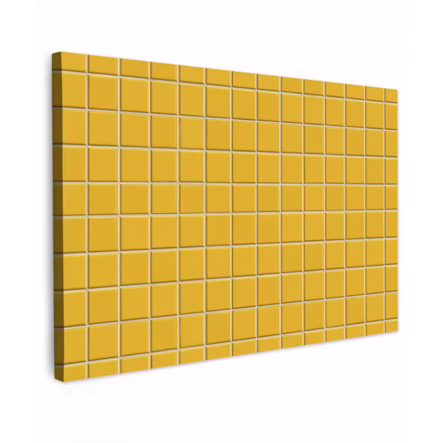 Patroon - Tegel - Okergeel Tuinposter op houten frame 2 cm dik klein 845 -3d