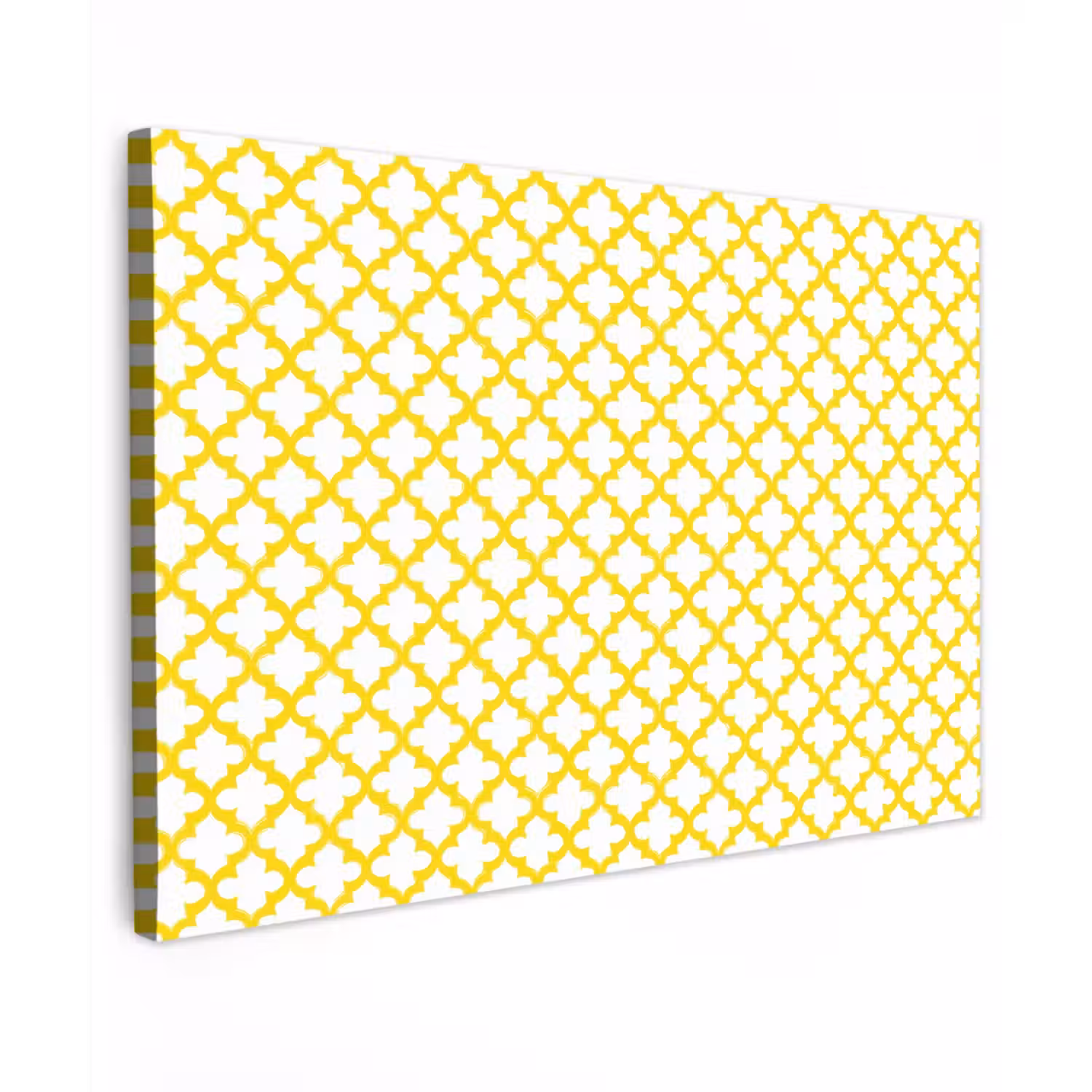 Patroon - Geometrisch - Klassiek - Geel Tuinposter op houten frame 2 cm dik klein 845 -3d