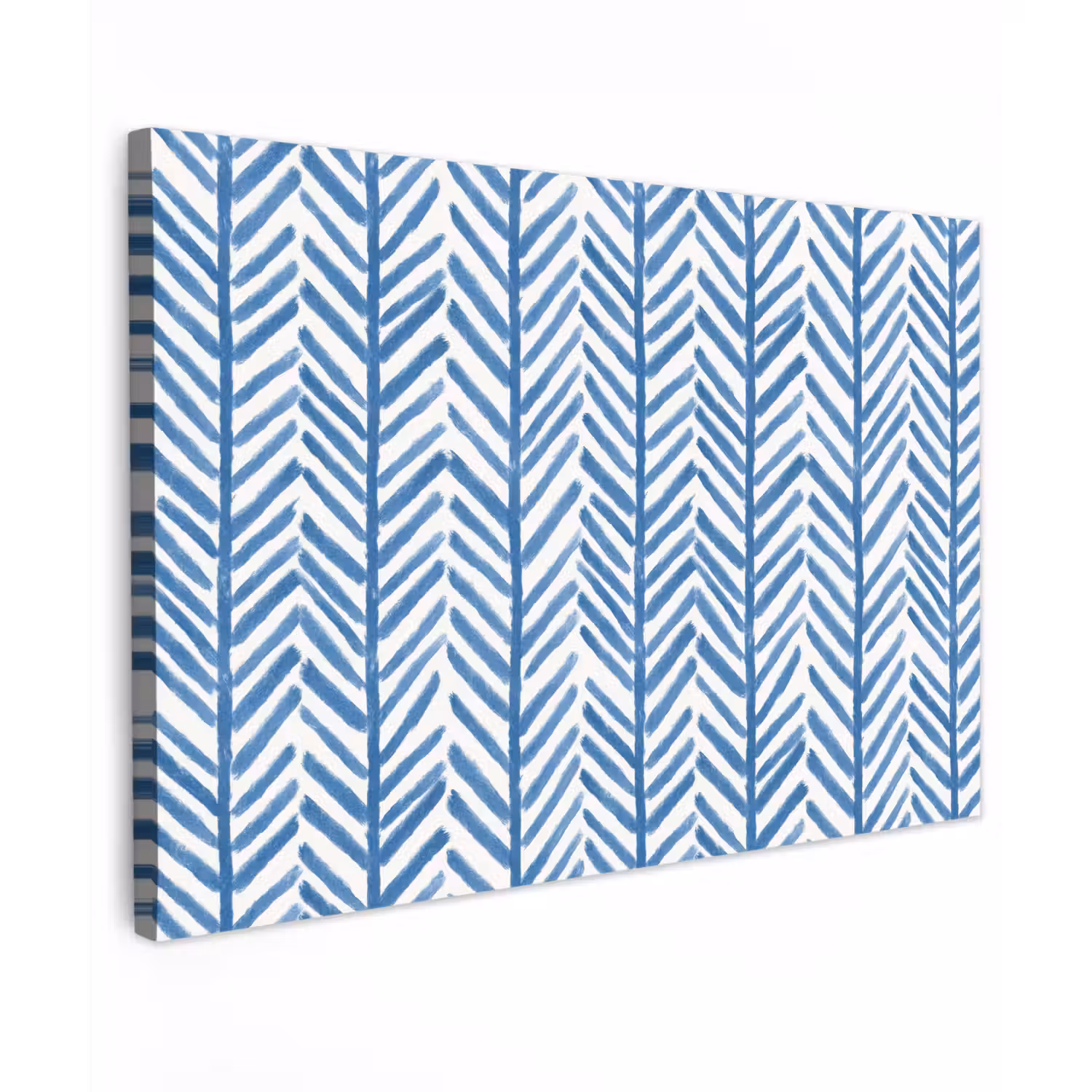 Patroon - Streep - Blauw Tuinposter op houten frame 2 cm dik klein 845 -3d
