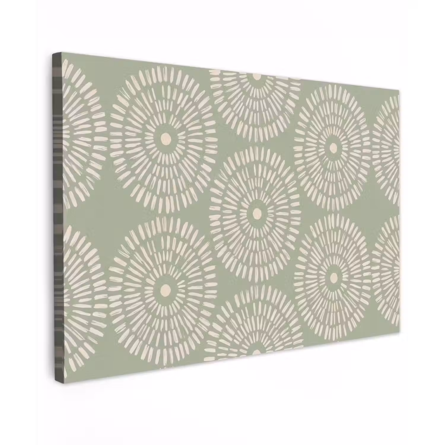 Patroon - Cirkels - Abstract - Modern - Groen Tuinposter op houten frame 2 cm dik klein -3d