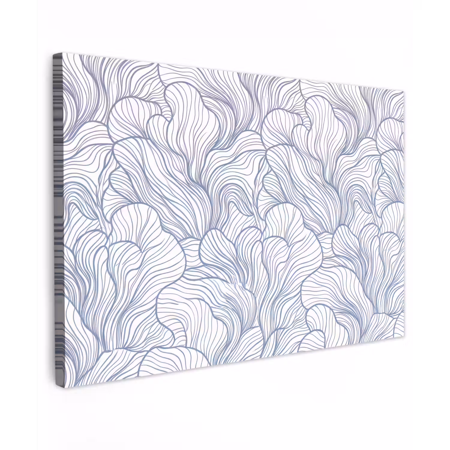 Patroon - Lijnen - Organisch - Abstract - Blauw Tuinposter op houten frame 2 cm dik klein -3d