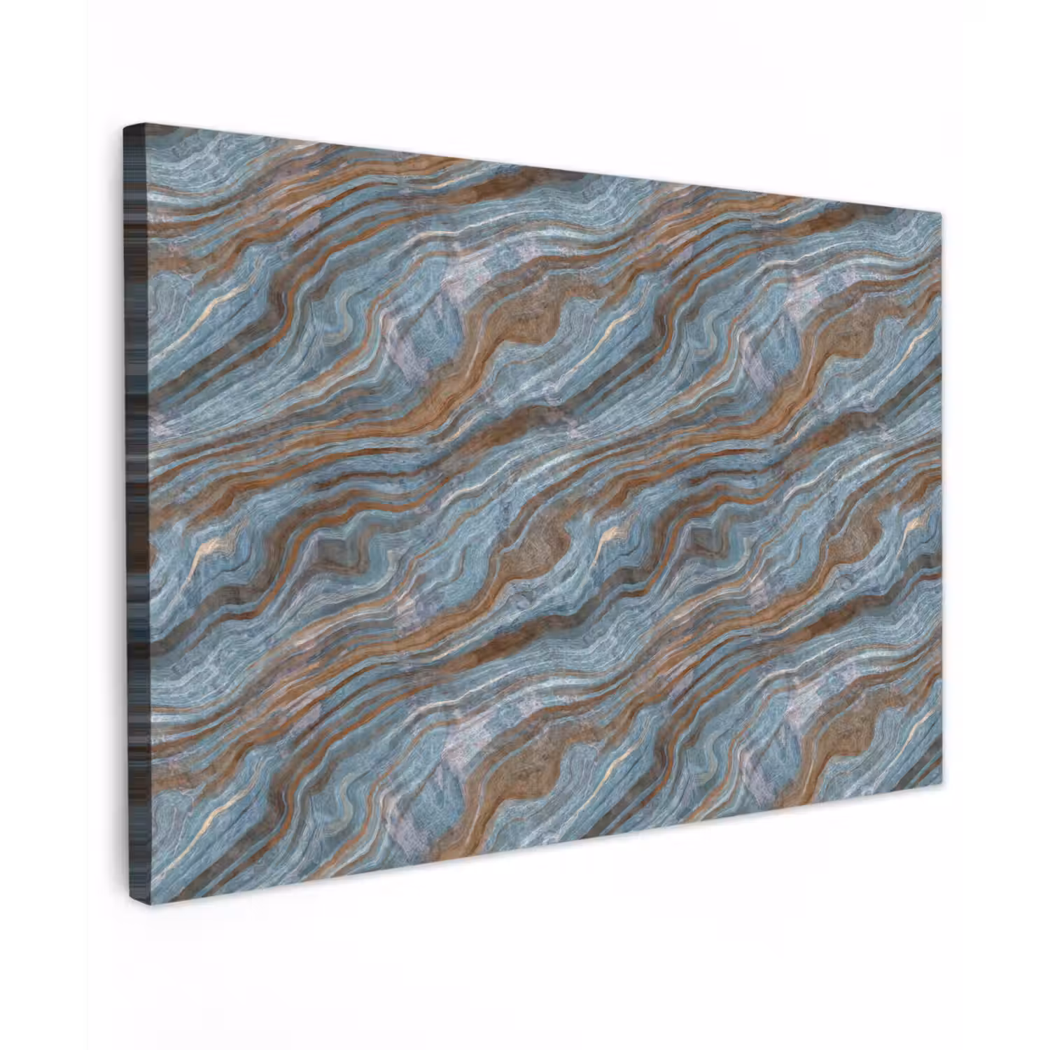 Patroon - Steen - Blauw Tuinposter op houten frame 2 cm dik klein 845 -3d